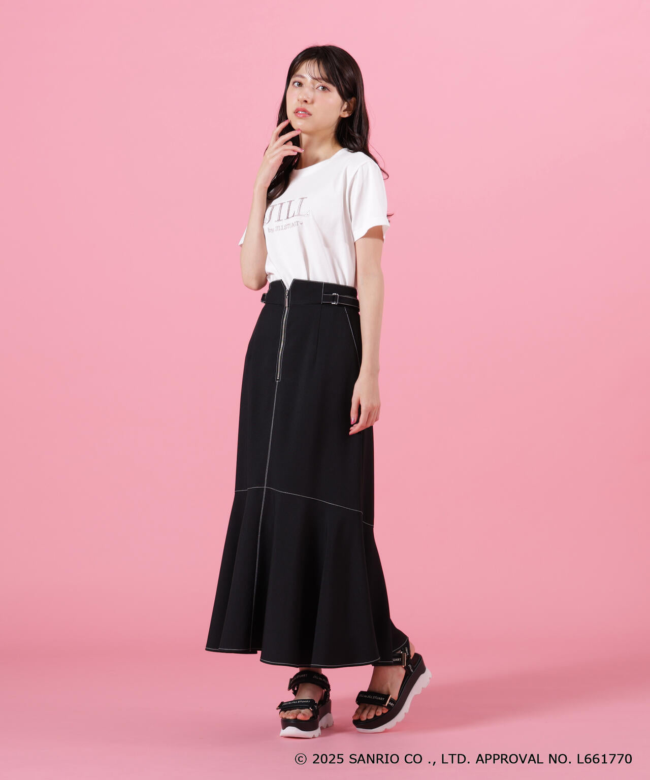 ＜マイメロディ＆クロミコラボ＞オーガニックコットン刺繍ロゴTシャツ