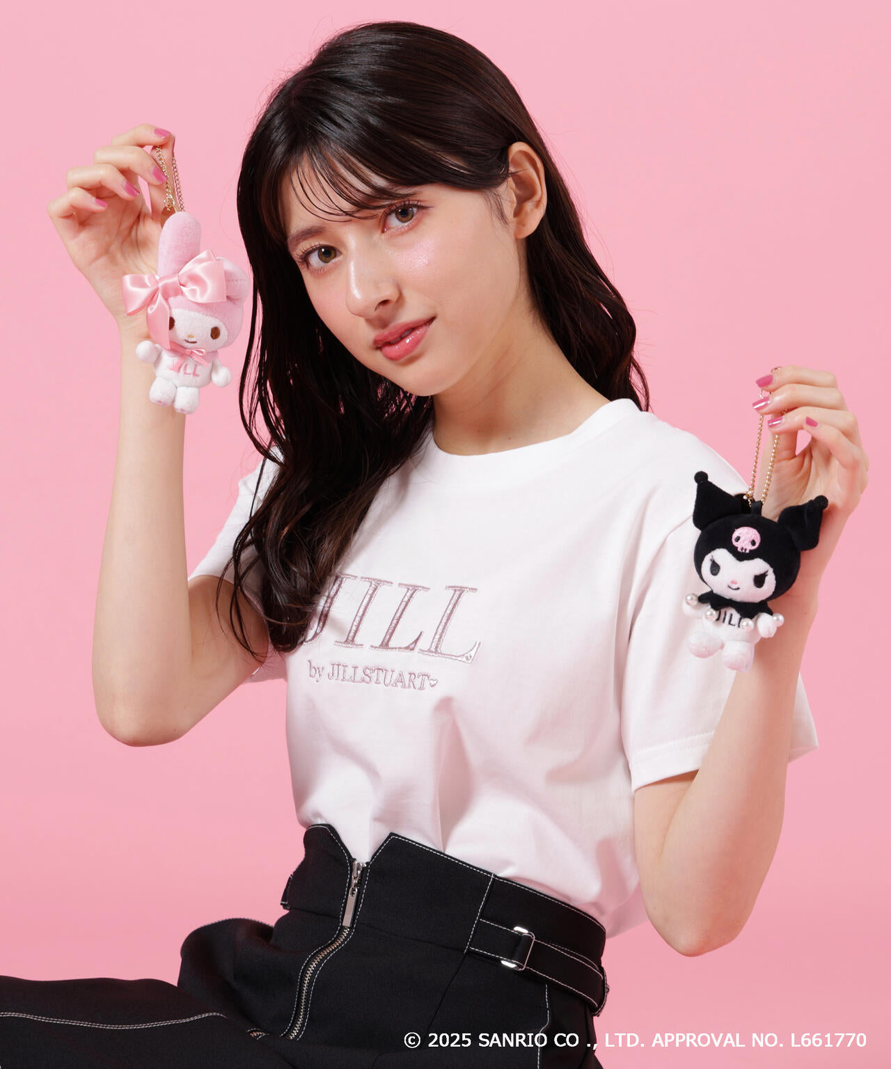 ＜マイメロディ＆クロミコラボ＞オーガニックコットン刺繍ロゴTシャツ