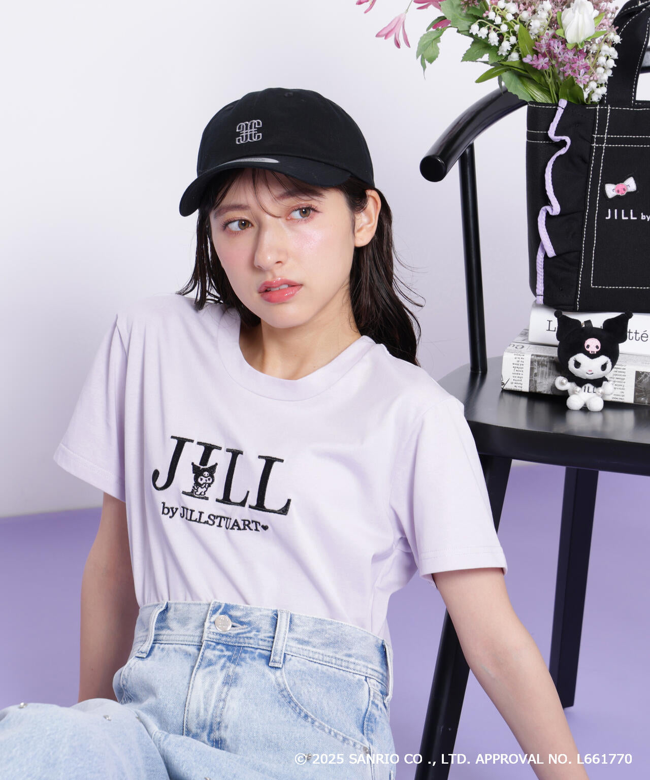 ＜マイメロディ＆クロミコラボ＞オーガニックコットン刺繍ロゴTシャツ