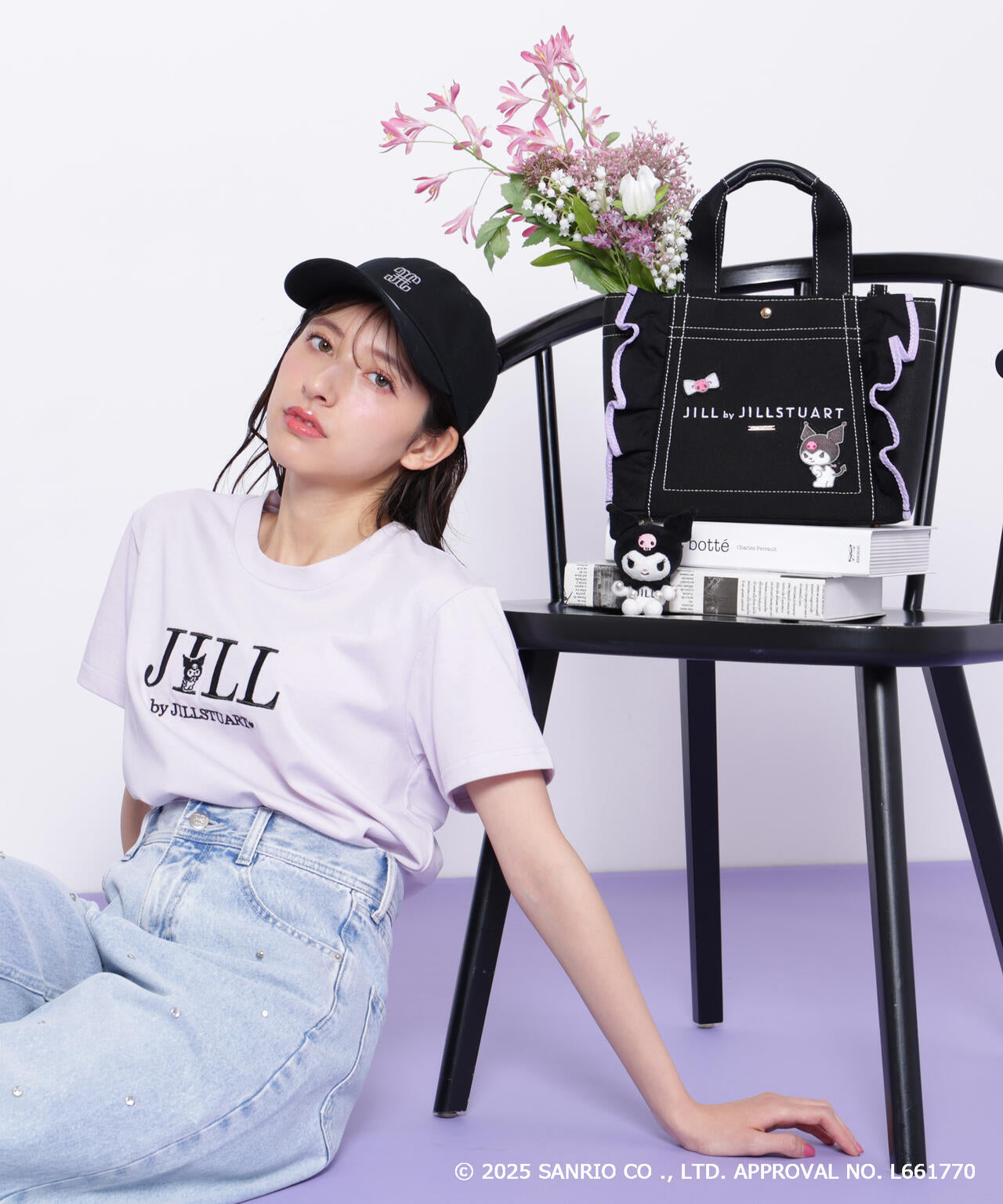 ＜マイメロディ＆クロミコラボ＞オーガニックコットン刺繍ロゴTシャツ