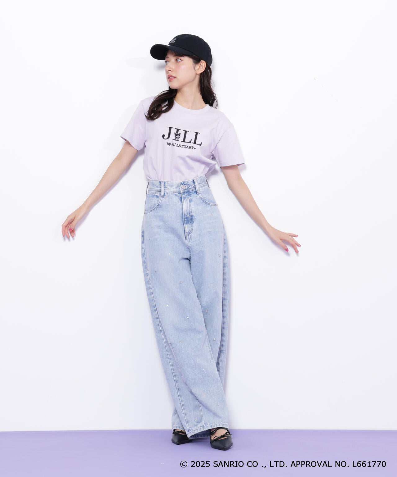 ＜マイメロディ＆クロミコラボ＞オーガニックコットン刺繍ロゴTシャツ