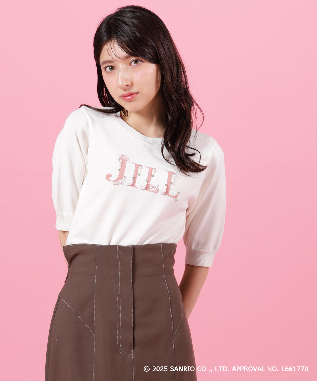 ＜マイメロディ＆クロミコラボ＞ロゴジャガードニット