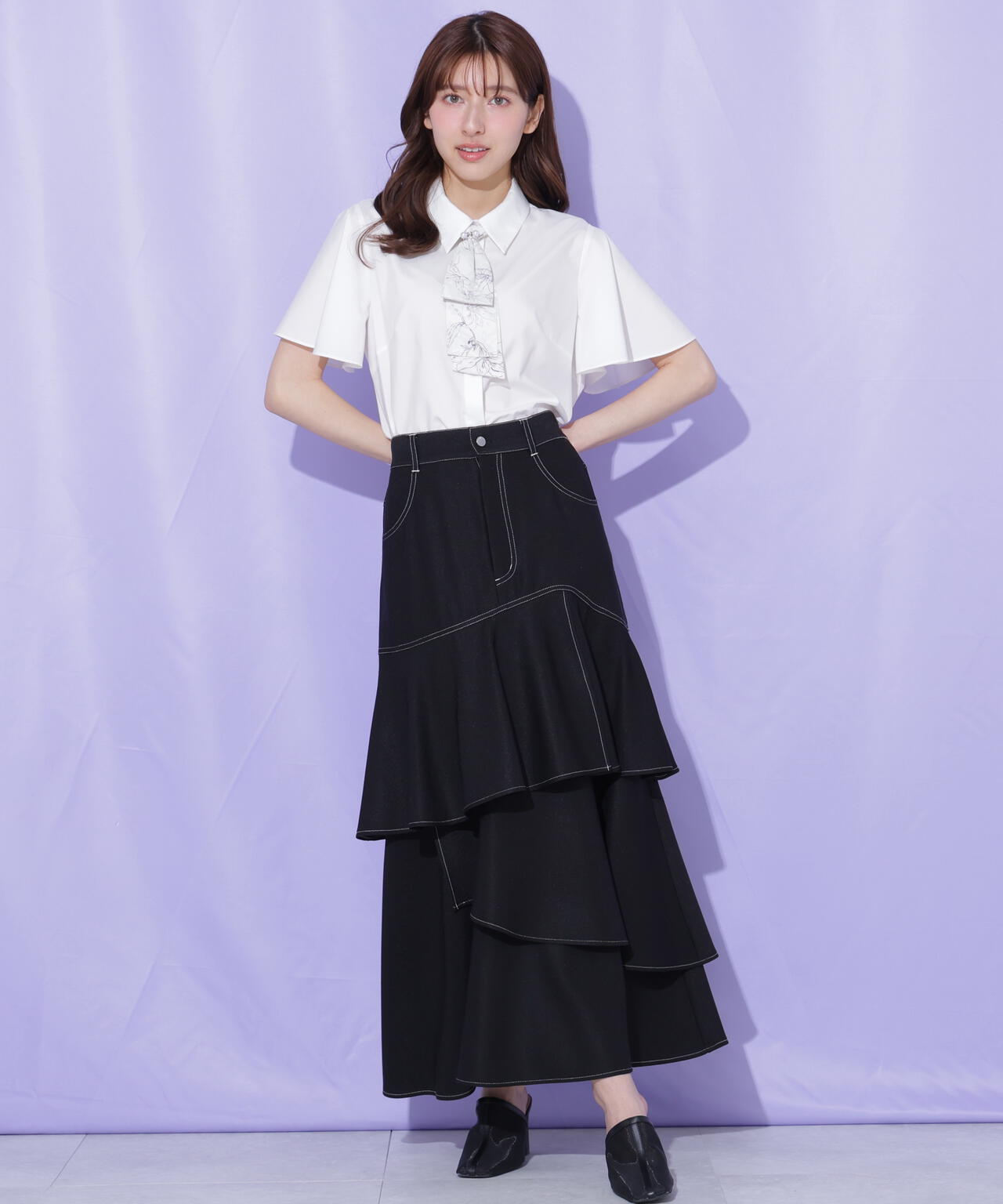 アシメティアードスカート