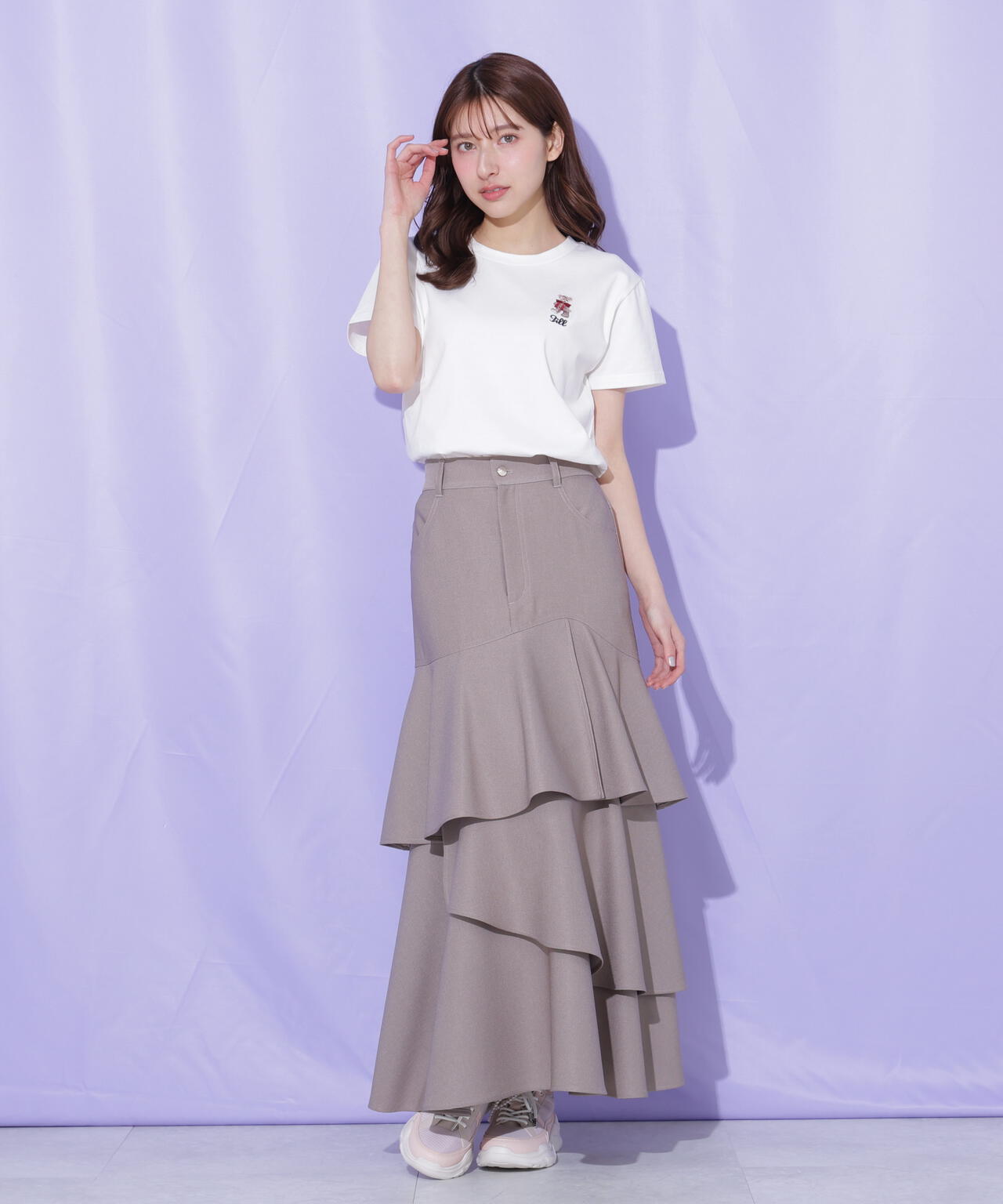 アシメティアードスカート