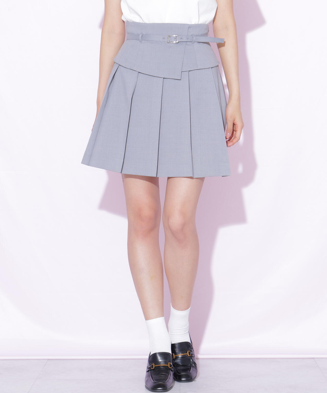 ウエストマークプリーツミニスカート