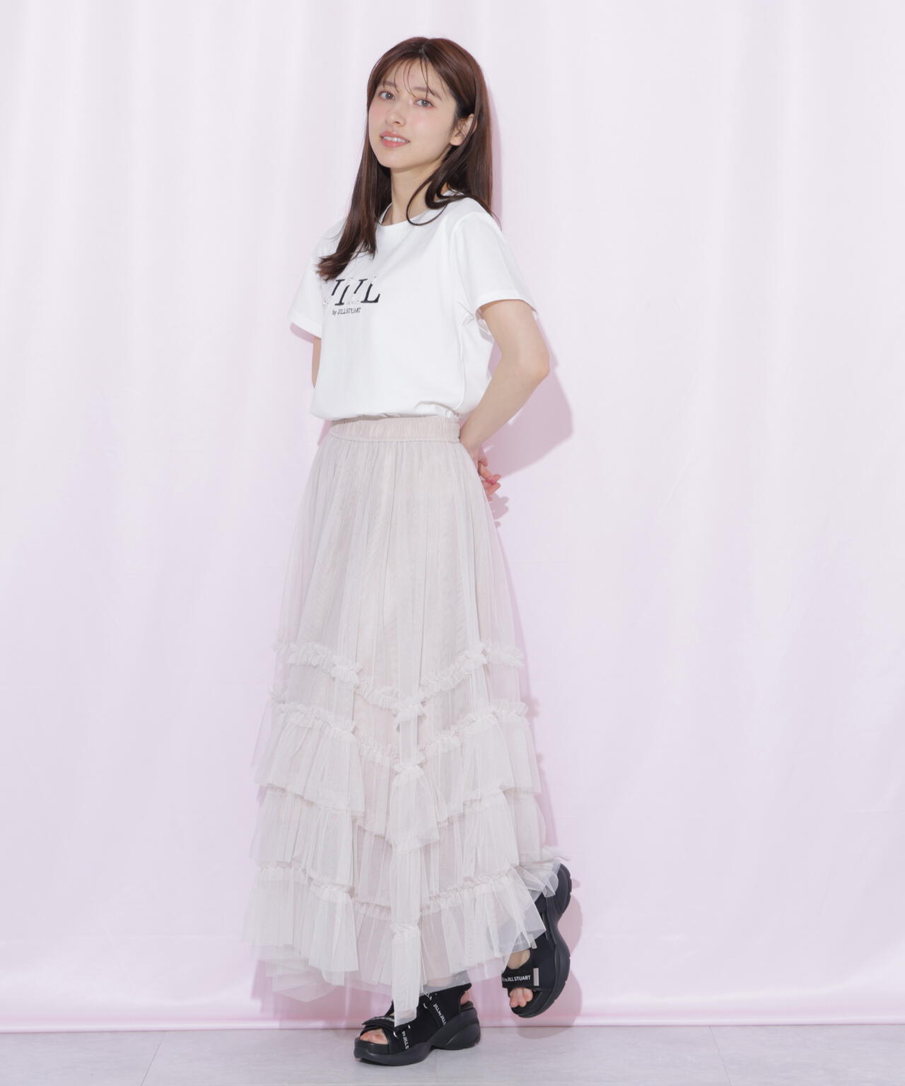 オーガニックコットンビジューロゴTシャツ