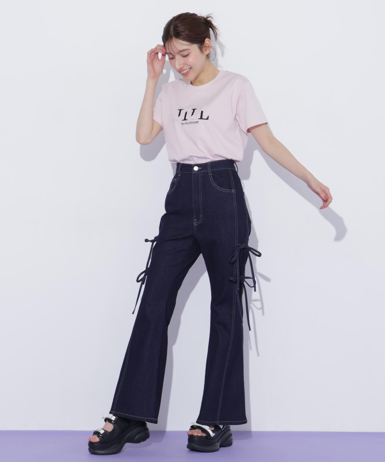 オーガニックコットンビジューロゴTシャツ