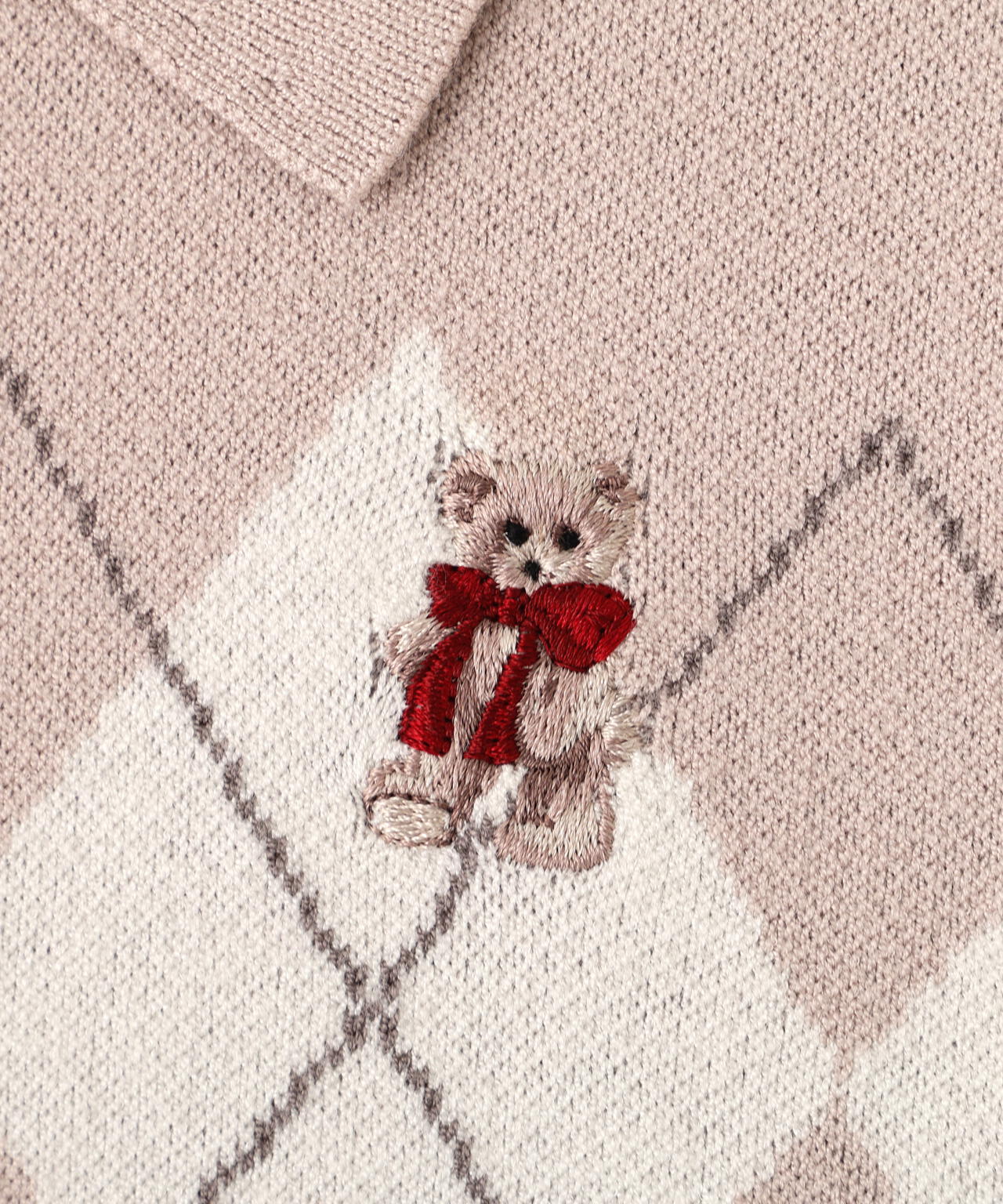 ＜ＢＥＡＲシリーズ＞ポロ襟アーガイルニット