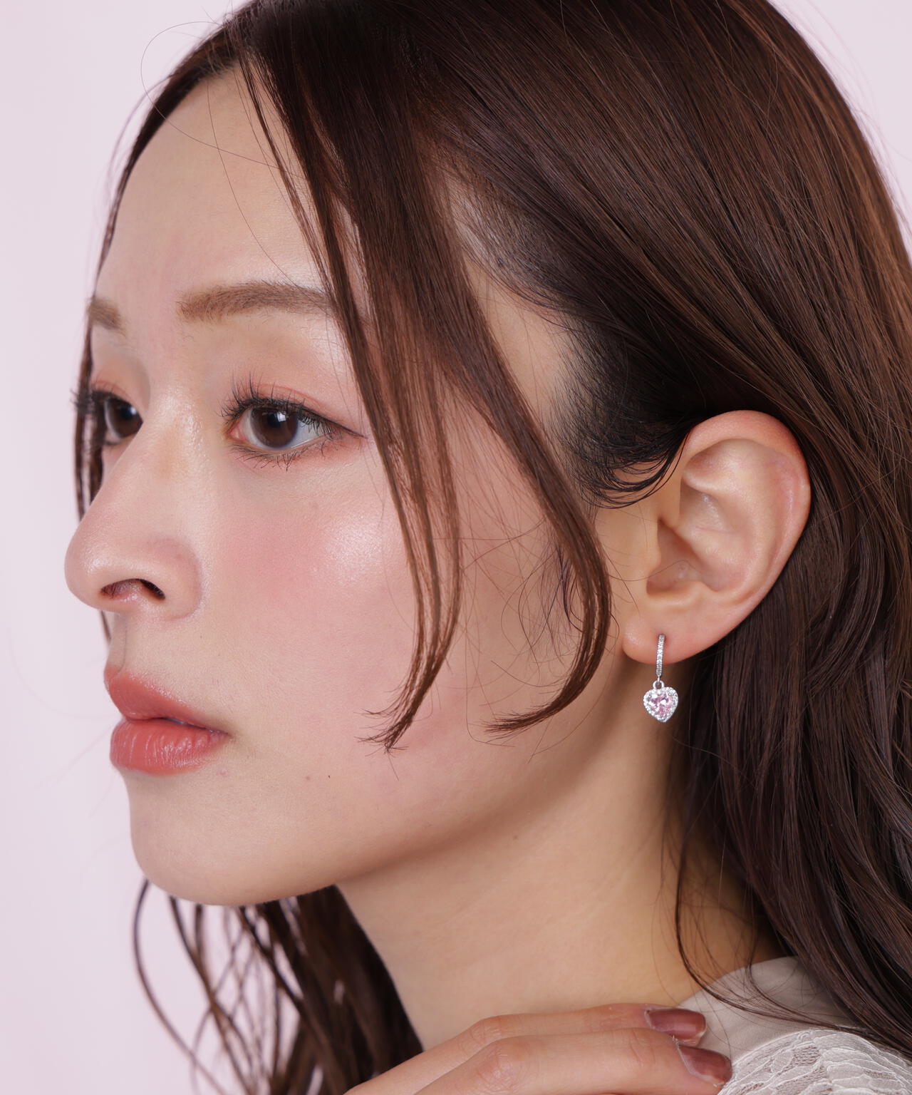 Cubic プチハートピアス