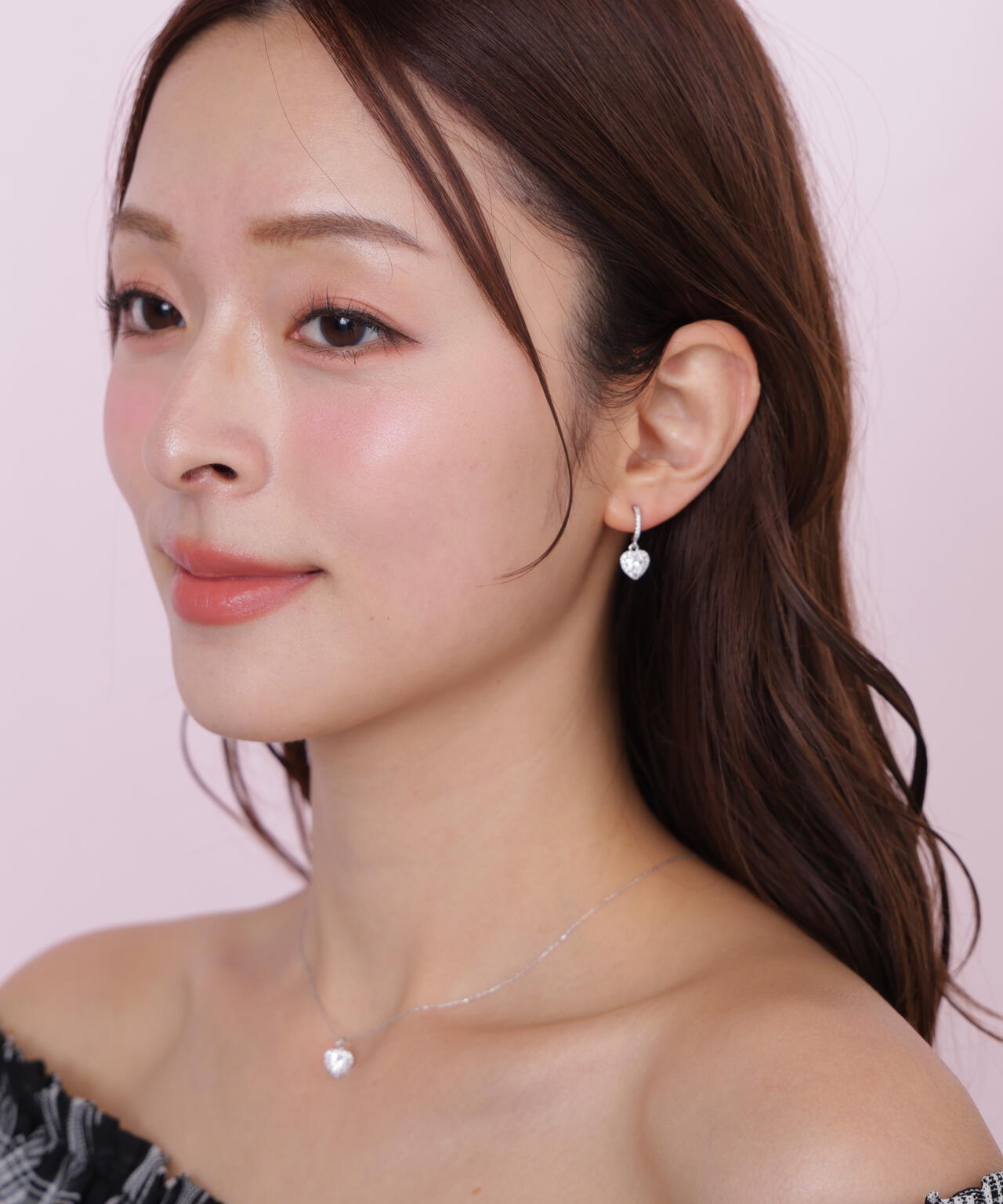 Cubic プチハートピアス