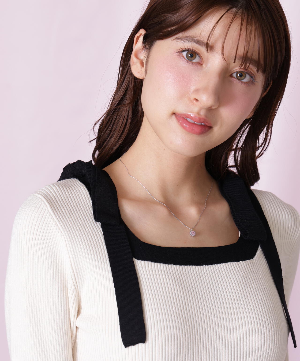Cubic プチハートネックレス
