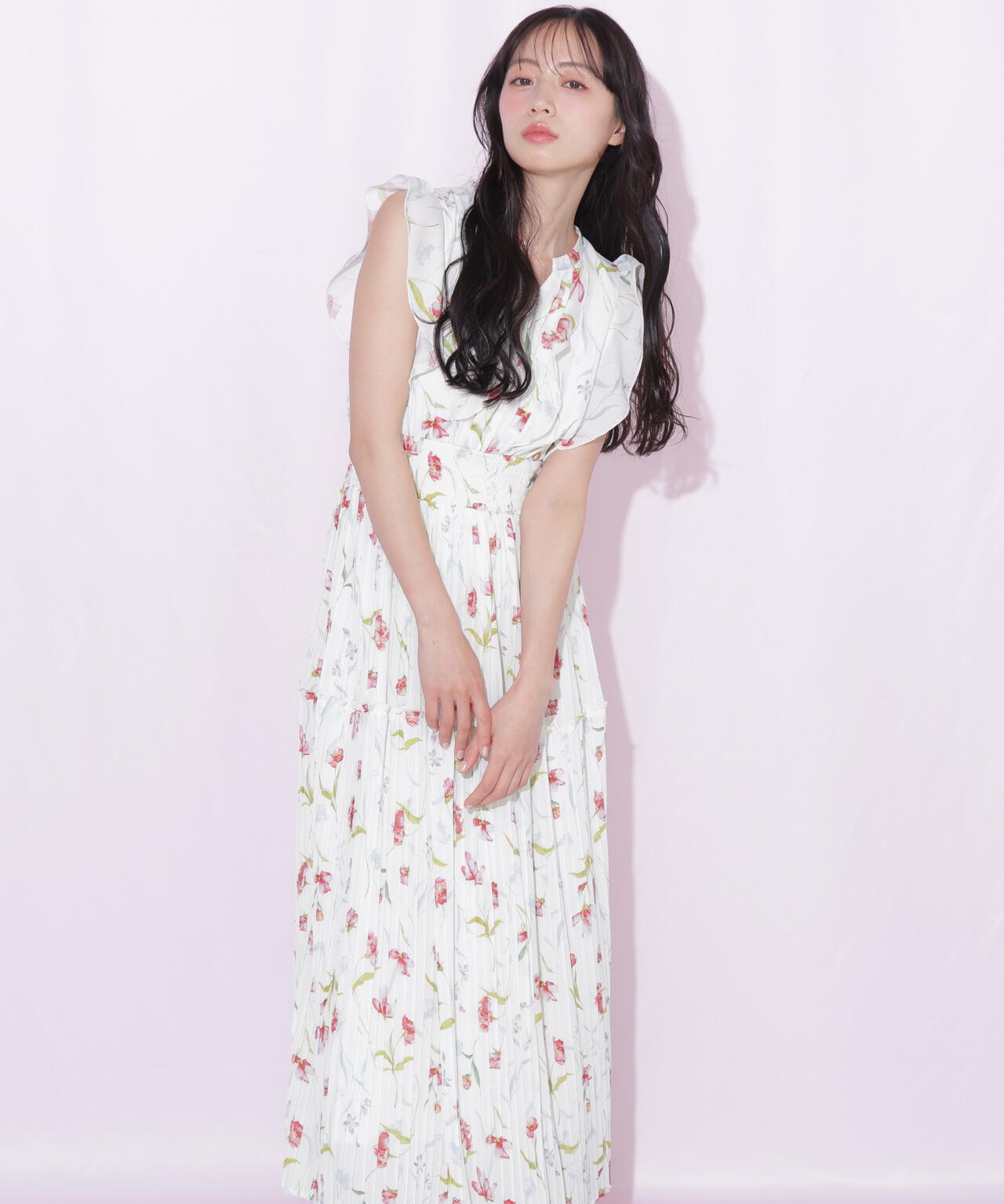 シフォンプリーツワンピース