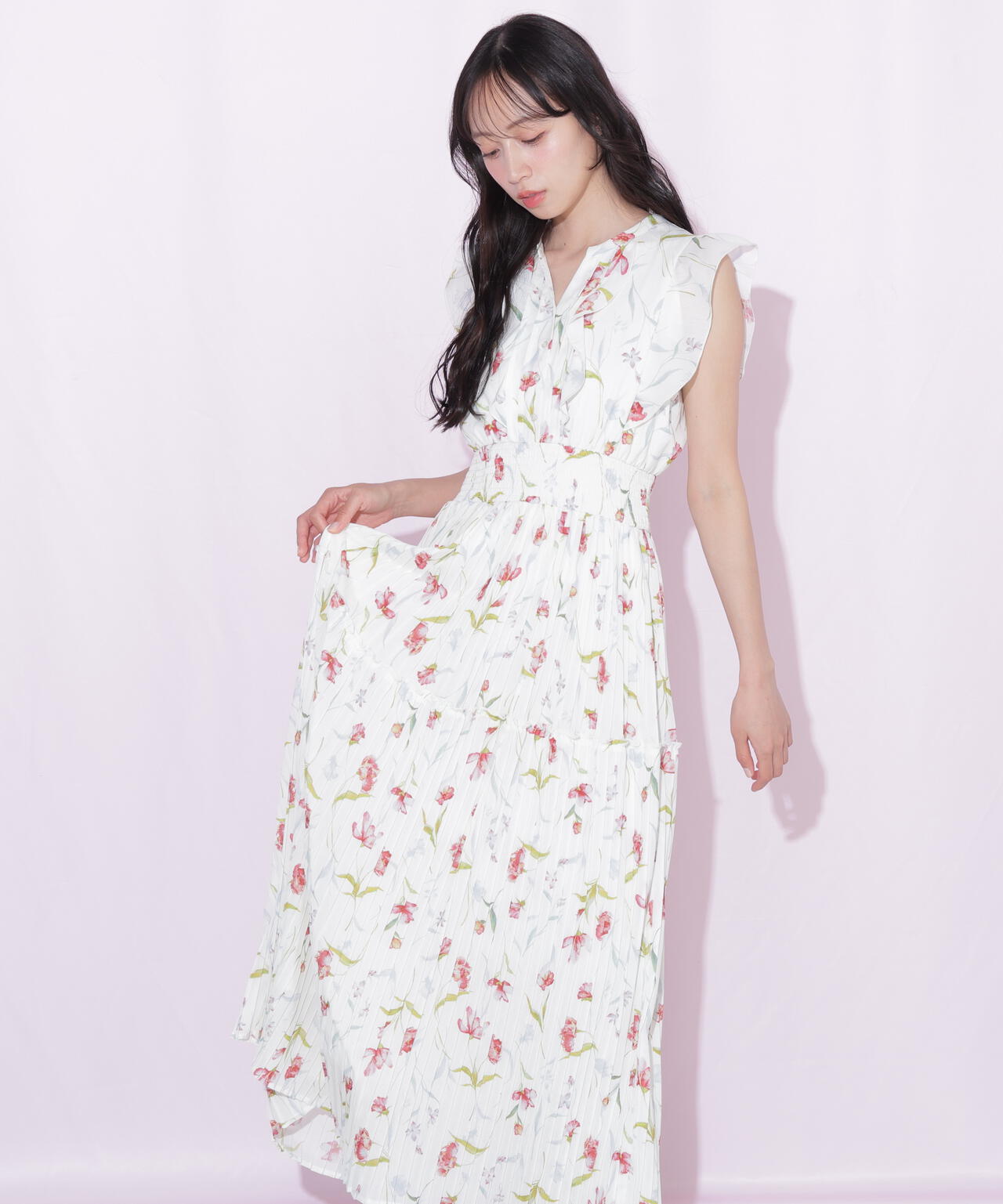 シフォンプリーツワンピース
