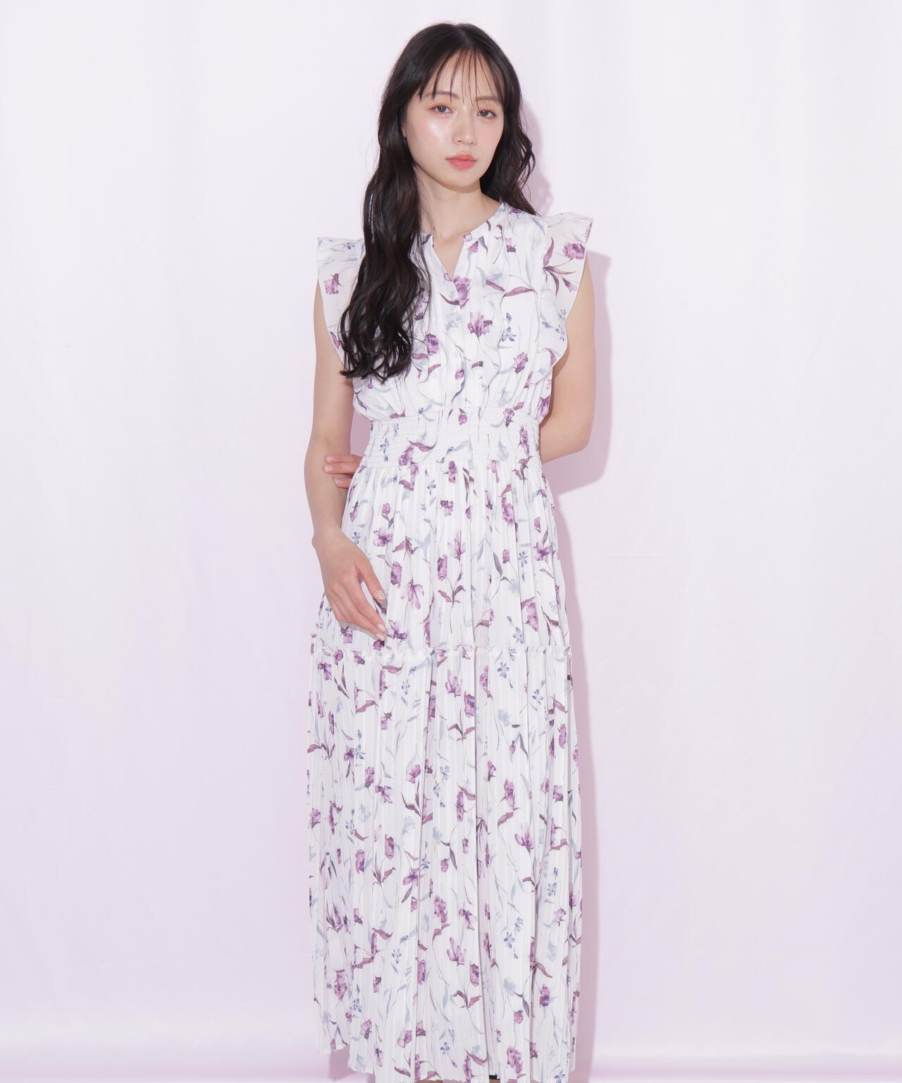 シフォンプリーツワンピース
