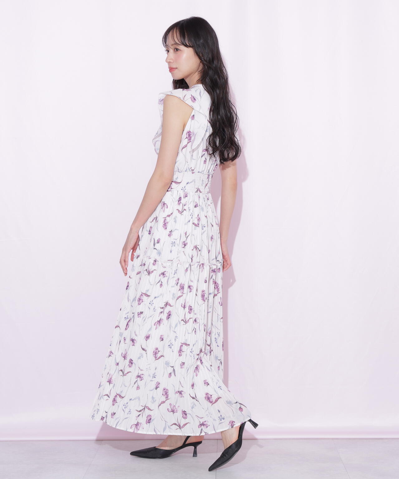 シフォンプリーツワンピース