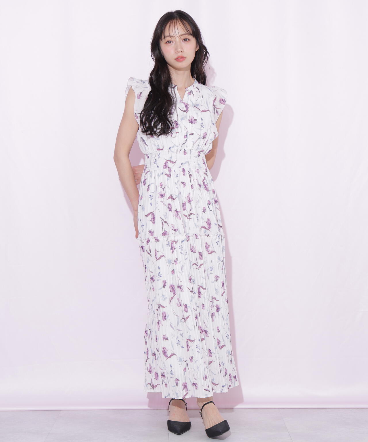 シフォンプリーツワンピース