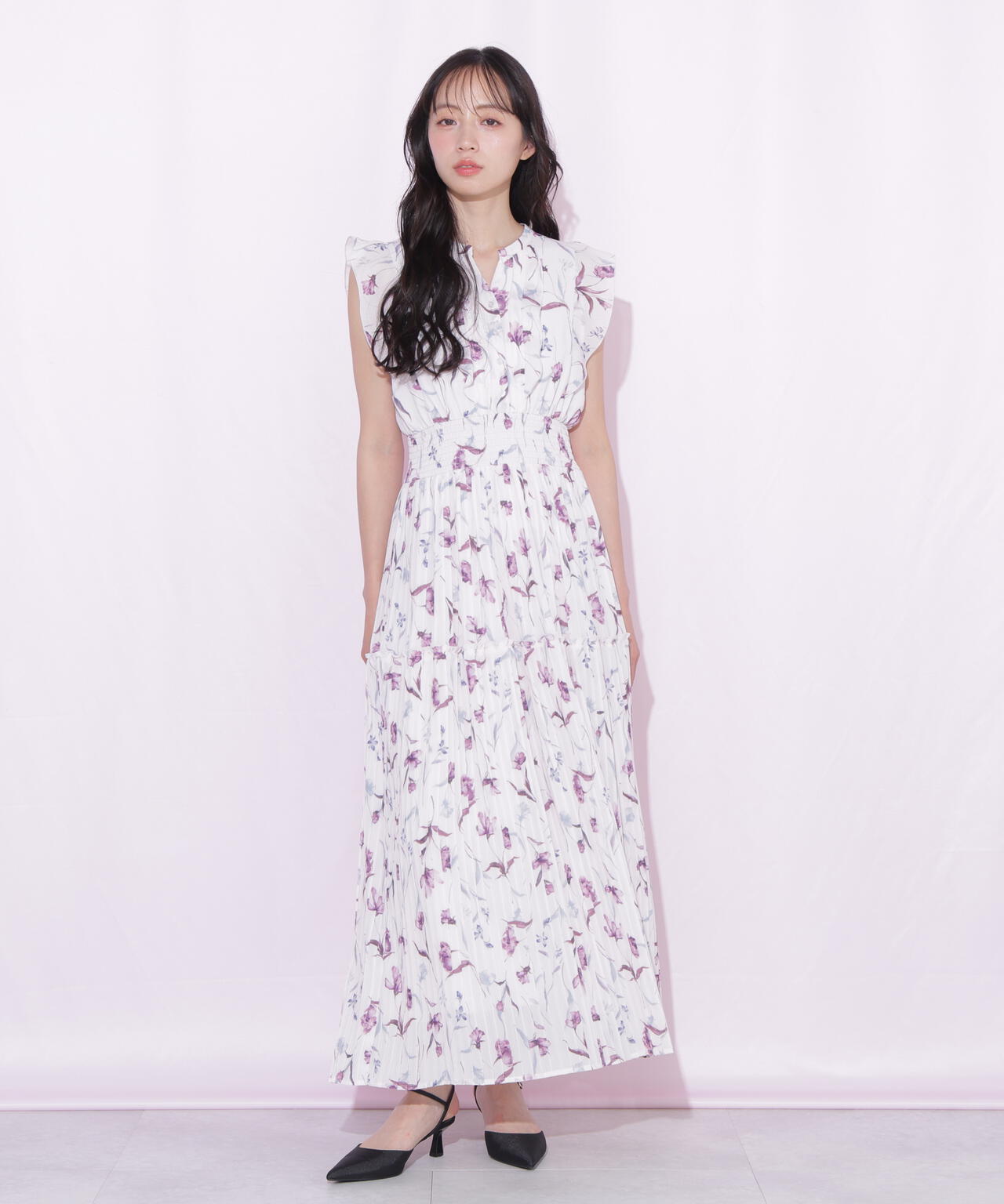 シフォンプリーツワンピース