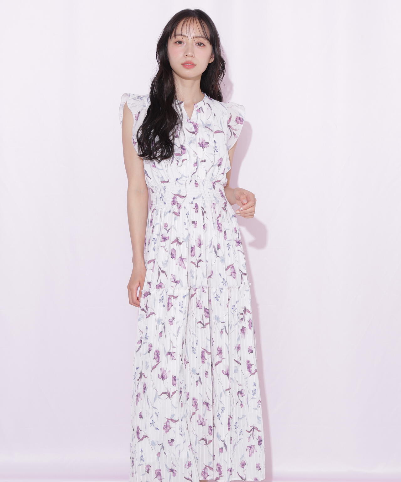シフォンプリーツワンピース
