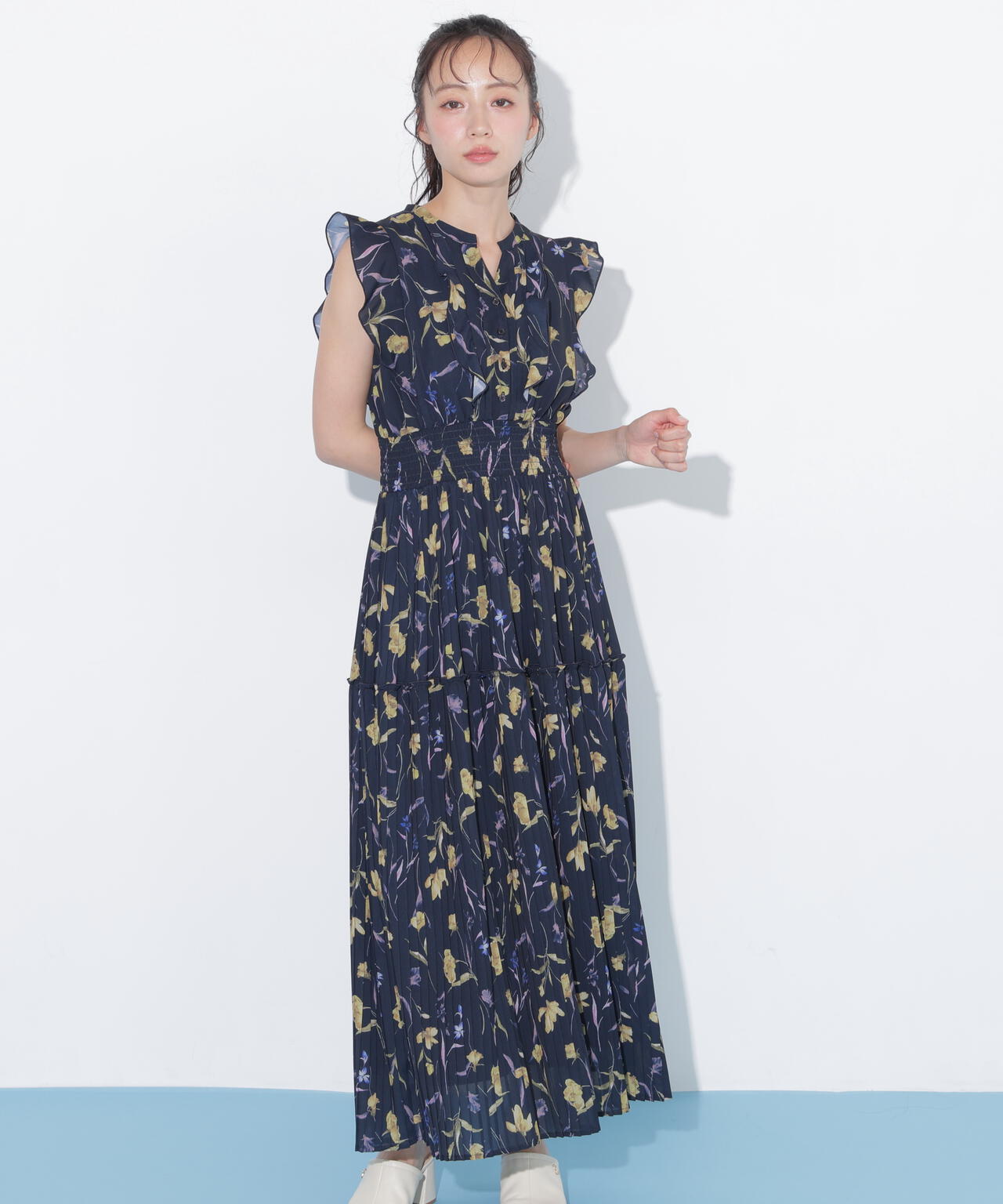 シフォンプリーツワンピース