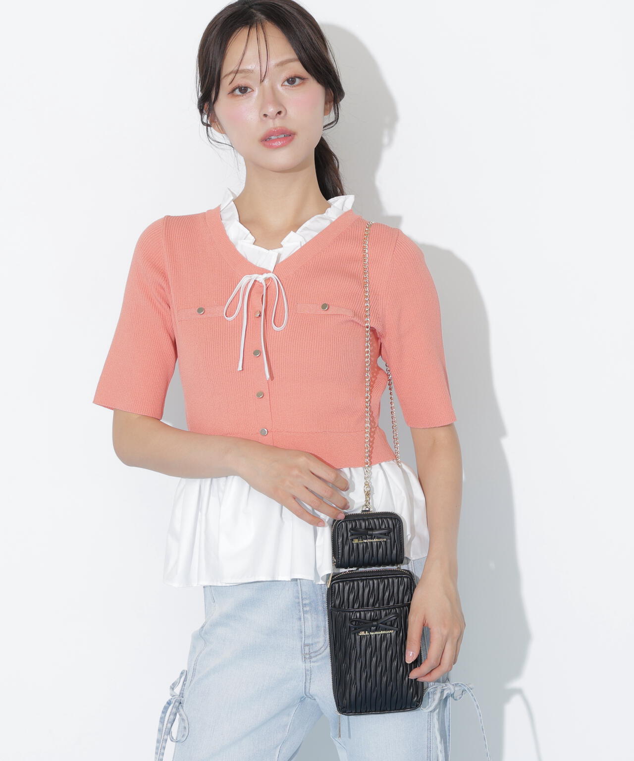 ミニリボンパフィショルダーバッグ