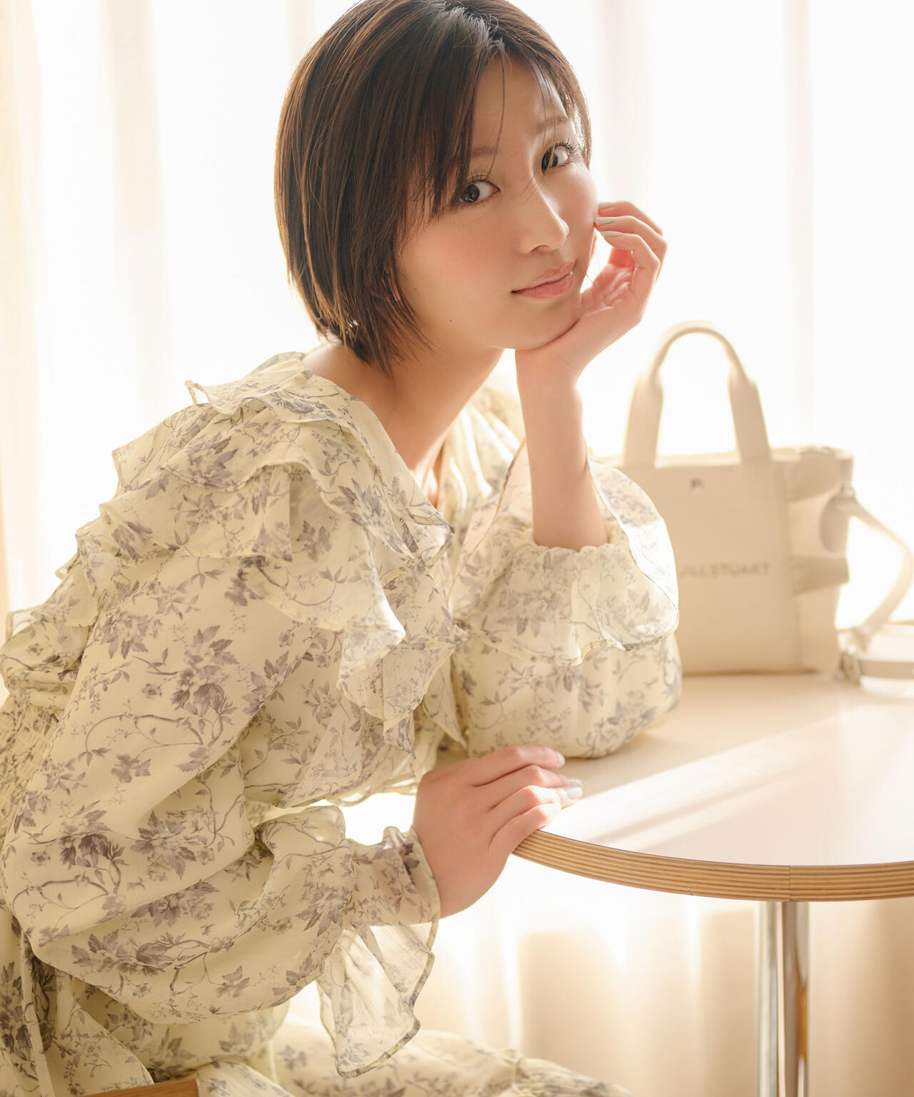 ＜フリルトートミニ＞フェイクレザー