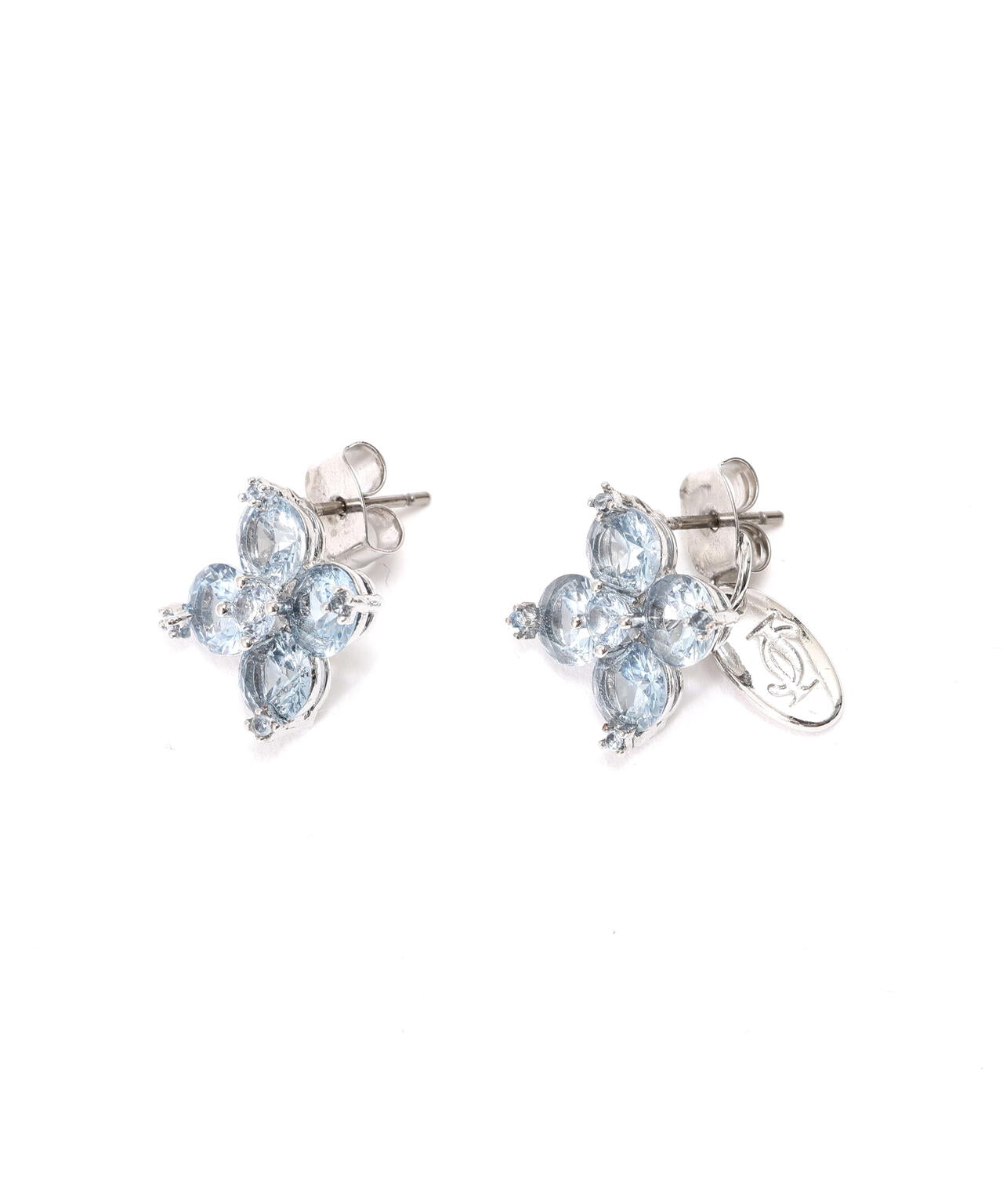 Cubic 大粒クローバーピアス