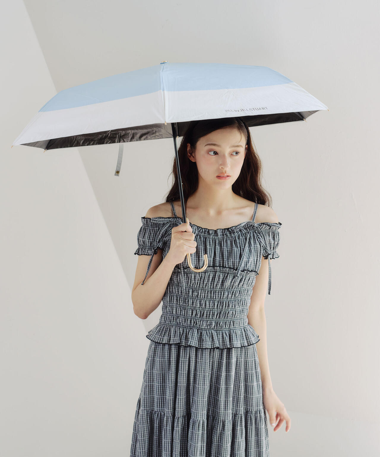 スレンダーハンドル晴雨兼用折りたたみ日傘