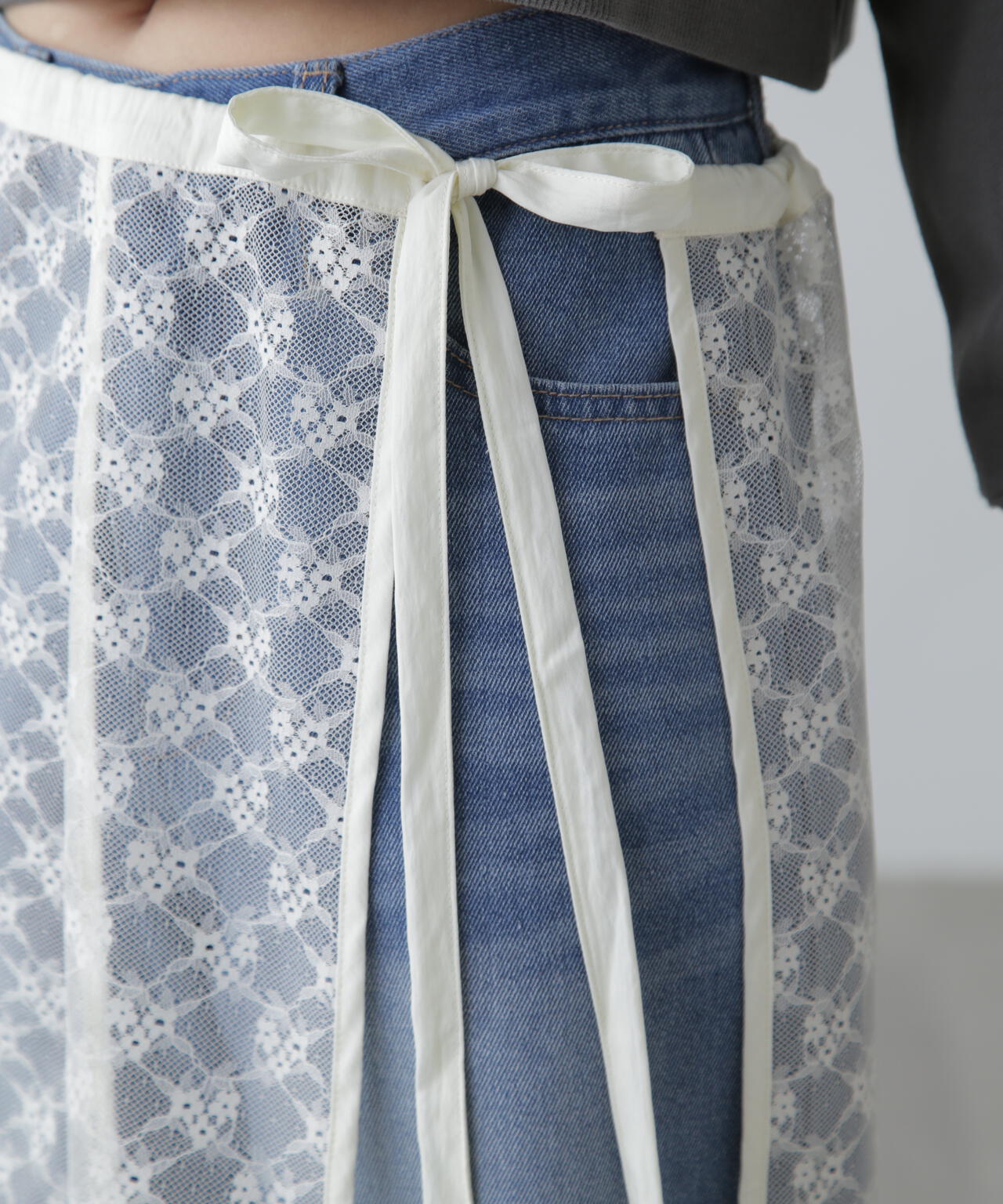 レースラップレイヤードスカート