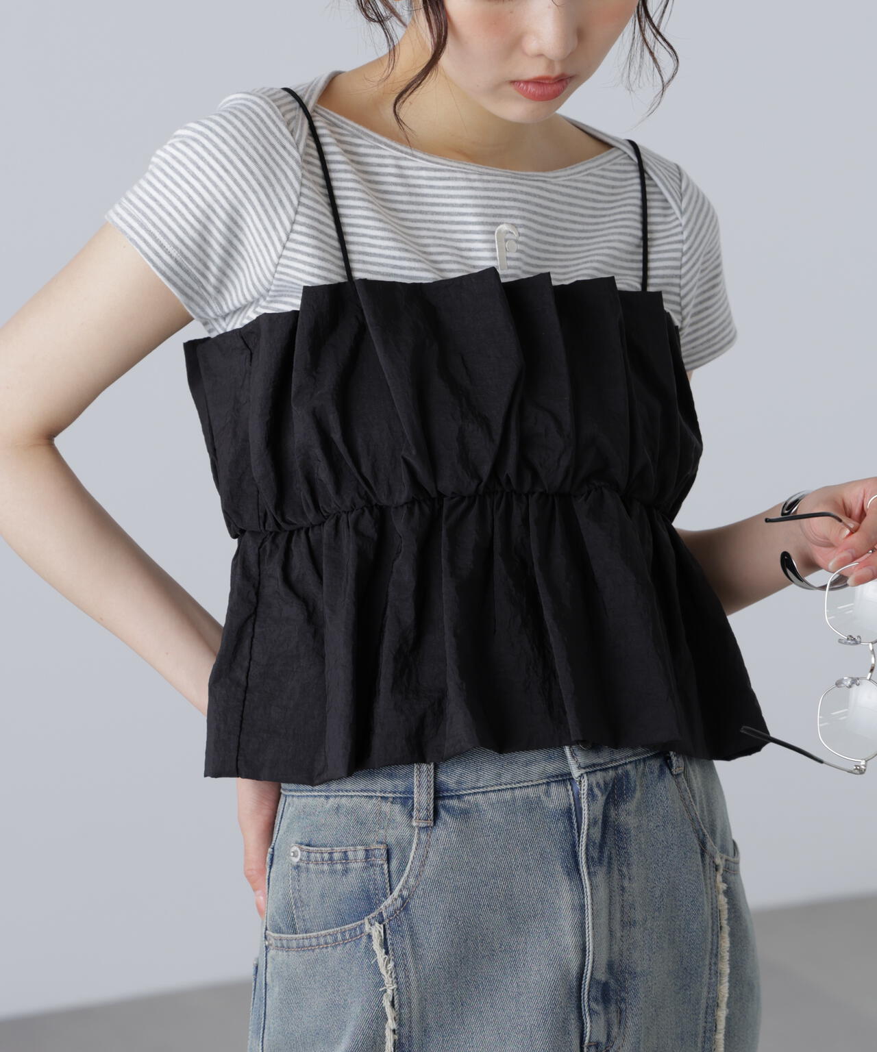 シャイニーキャミソールビスチェ