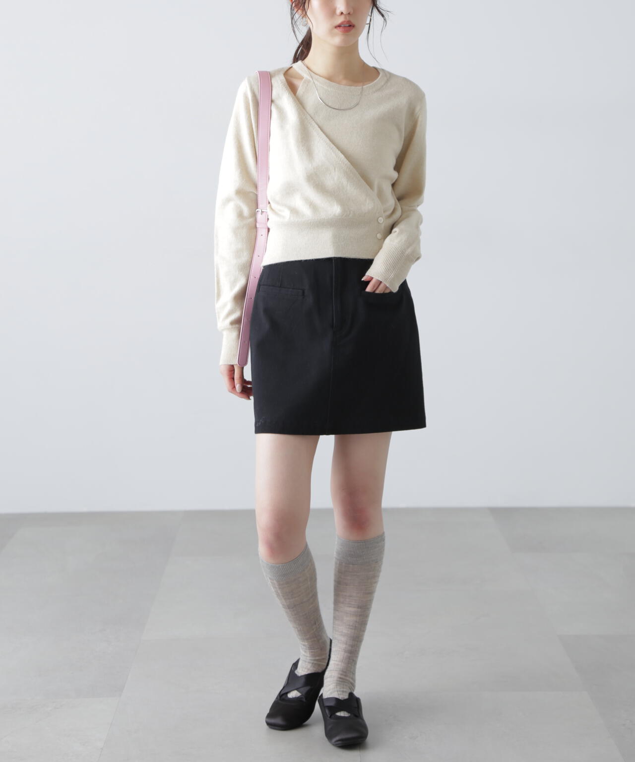 〈セットアップ対応〉ウォッシュドミニスカート