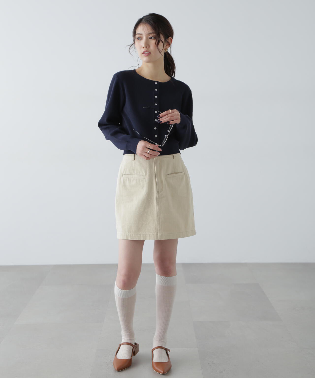 〈セットアップ対応〉ウォッシュドミニスカート