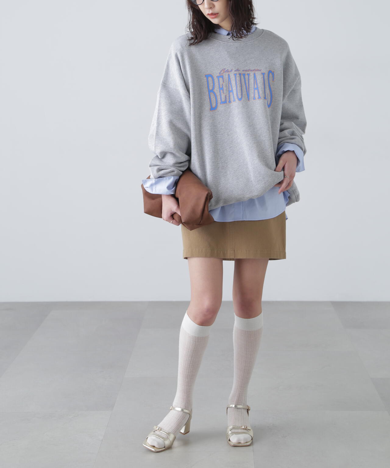 〈セットアップ対応〉ウォッシュドミニスカート