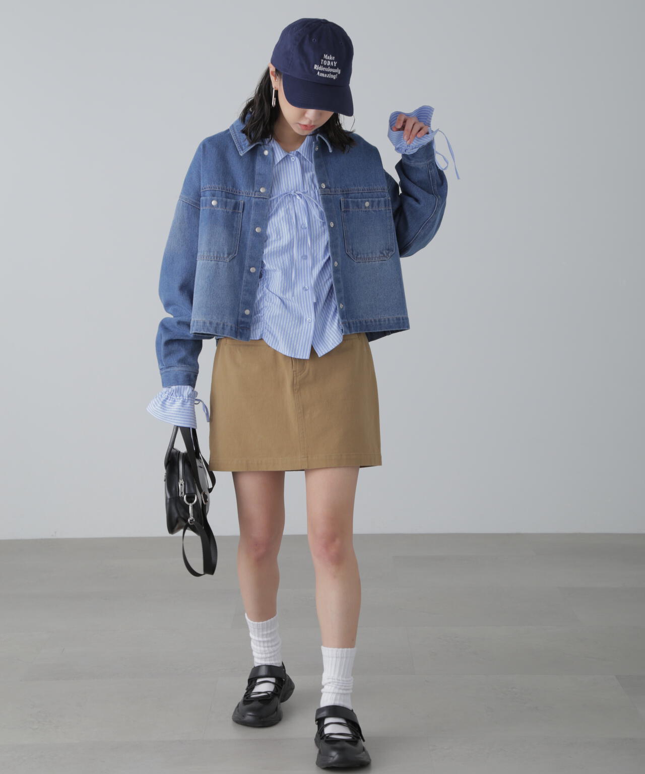 〈セットアップ対応〉ウォッシュドミニスカート
