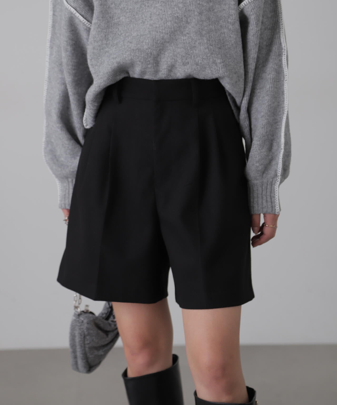 【3サイズ展開XS-M】タックショートパンツ【低身長サイズ有】