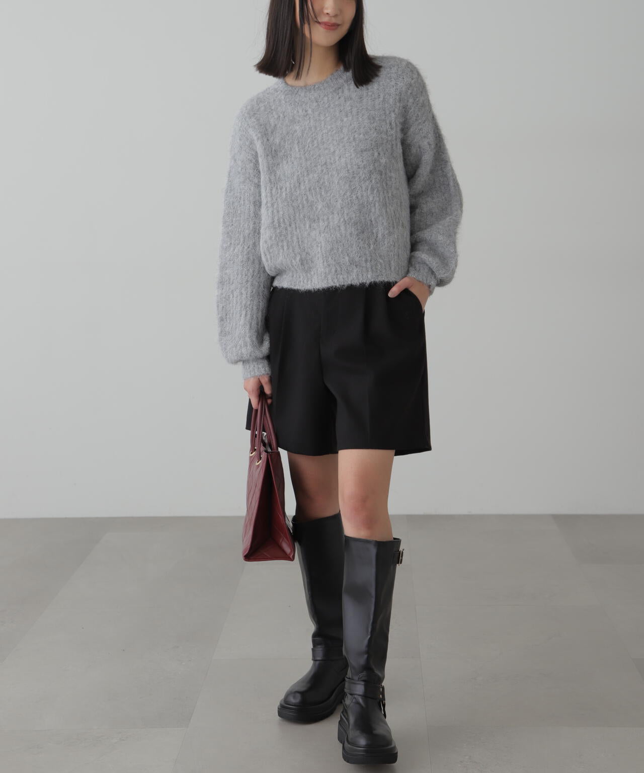 【3サイズ展開XS-M】タックショートパンツ【低身長サイズ有】