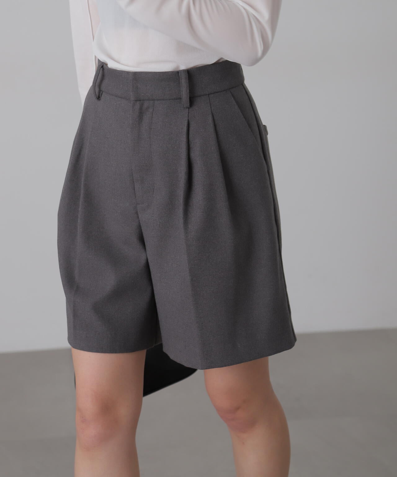 【3サイズ展開XS-M】タックショートパンツ【低身長サイズ有】