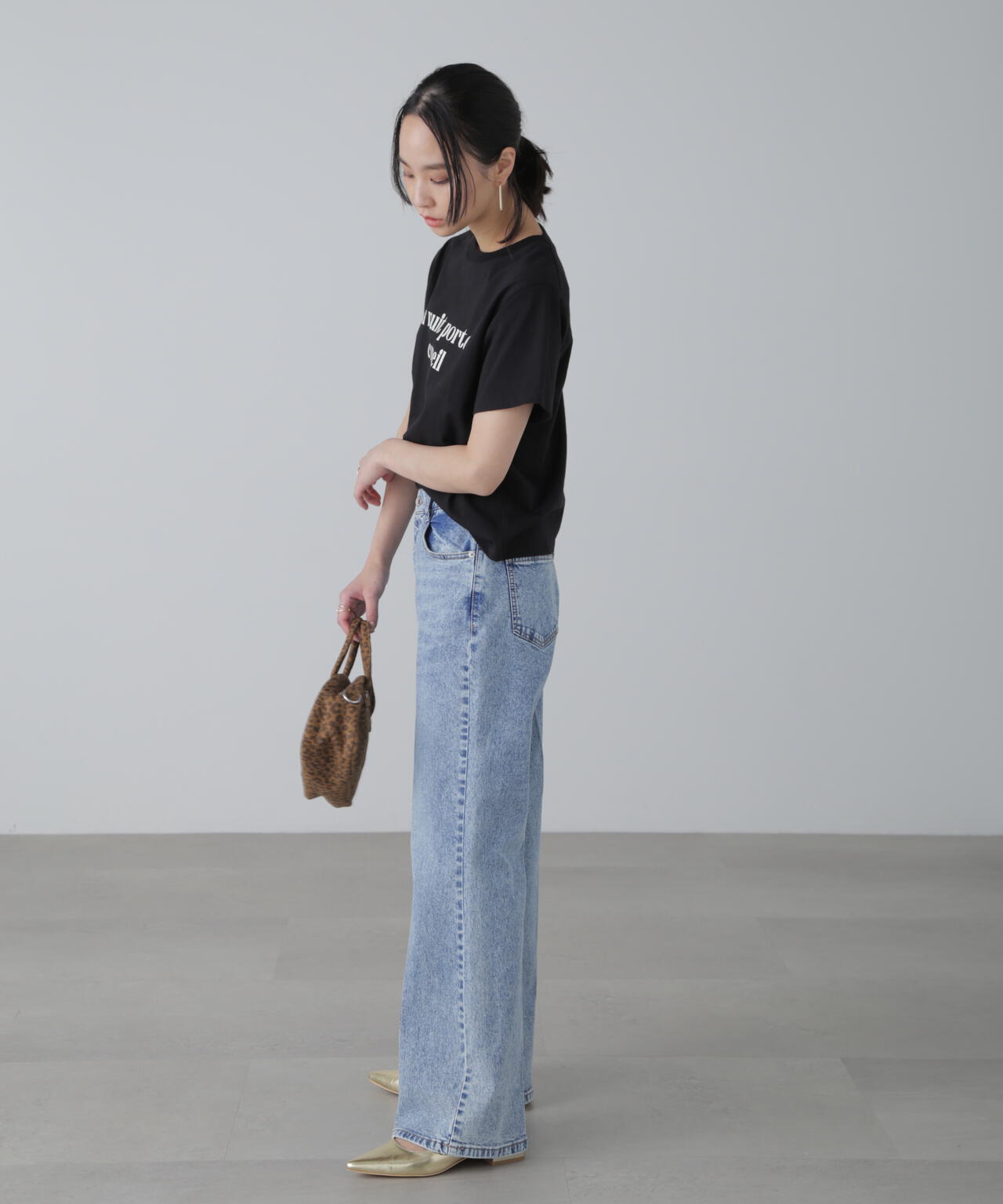 カラーフレンチロゴプリントTシャツ