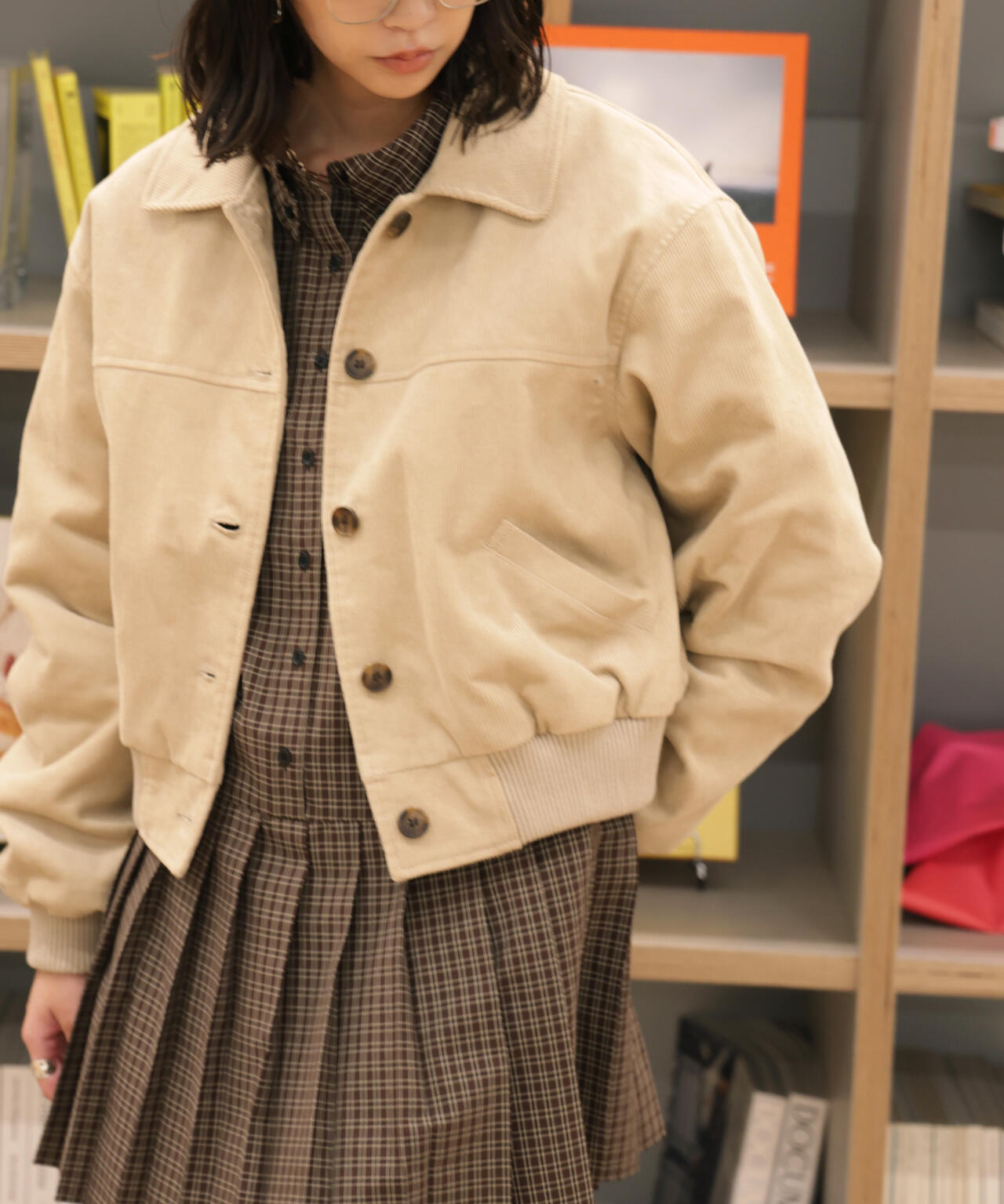 コーデュロイ中綿ブルゾン