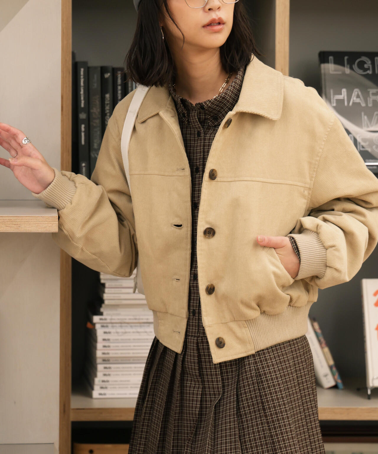 コーデュロイ中綿ブルゾン