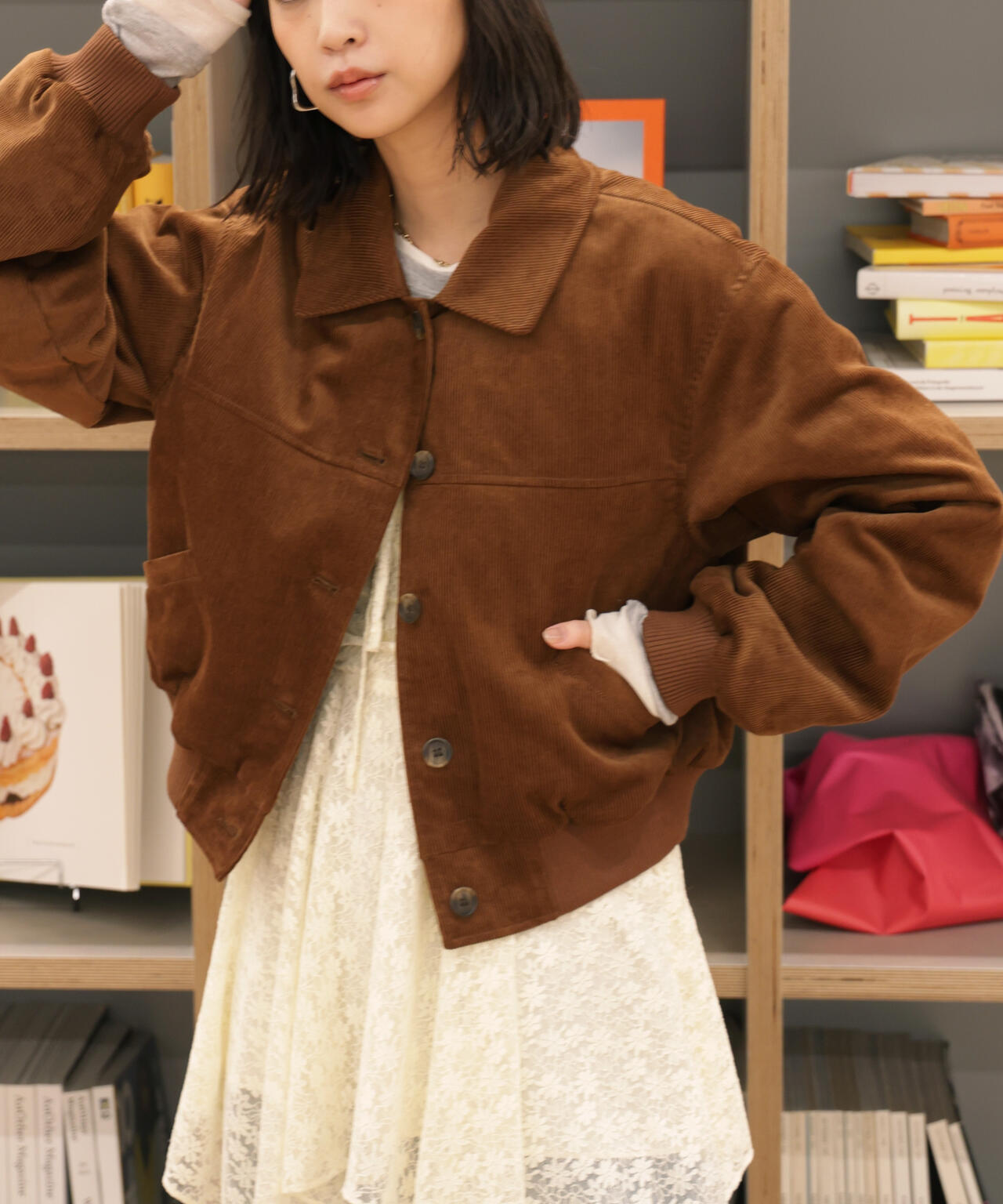 コーデュロイ中綿ブルゾン