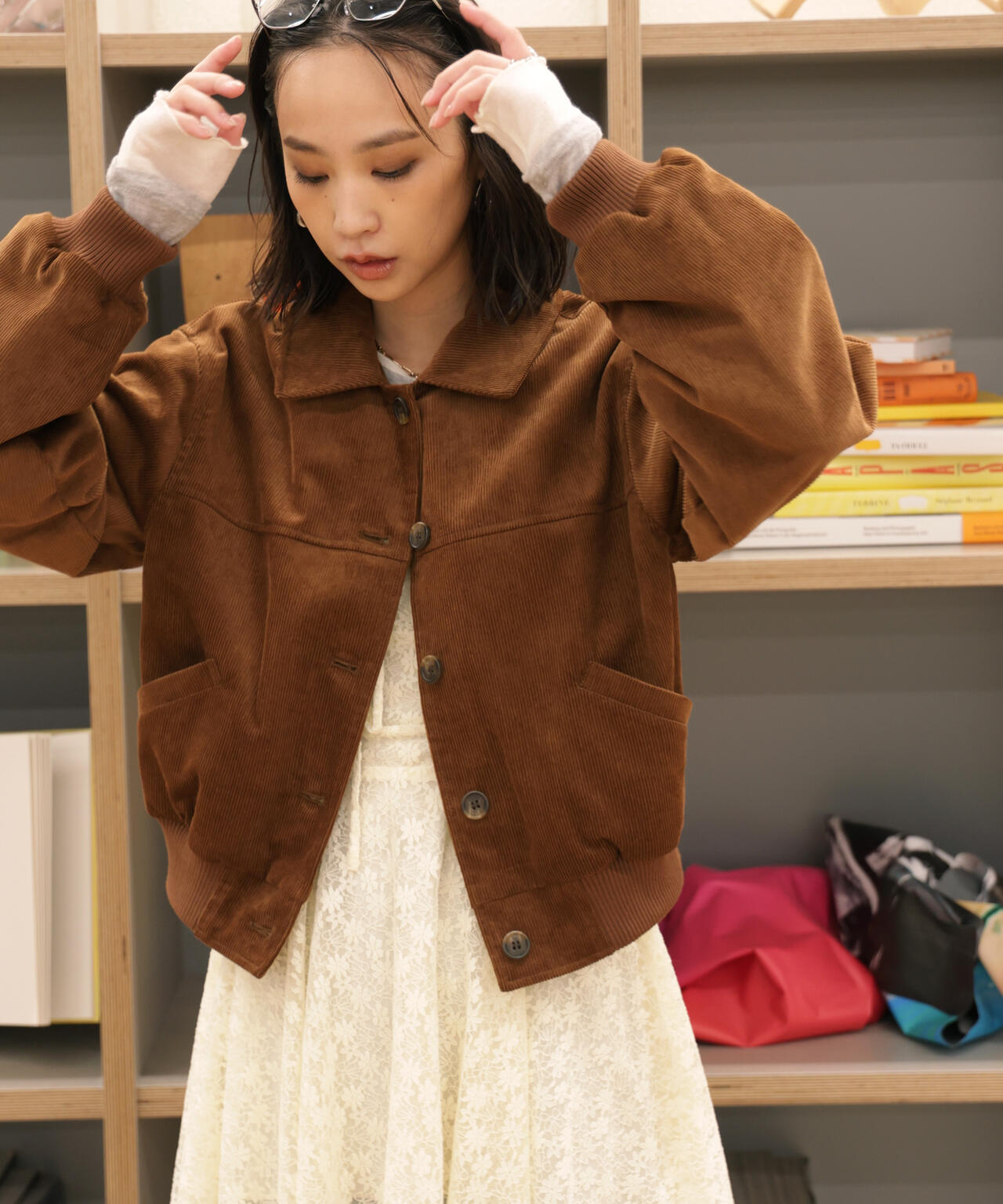 コーデュロイ中綿ブルゾン