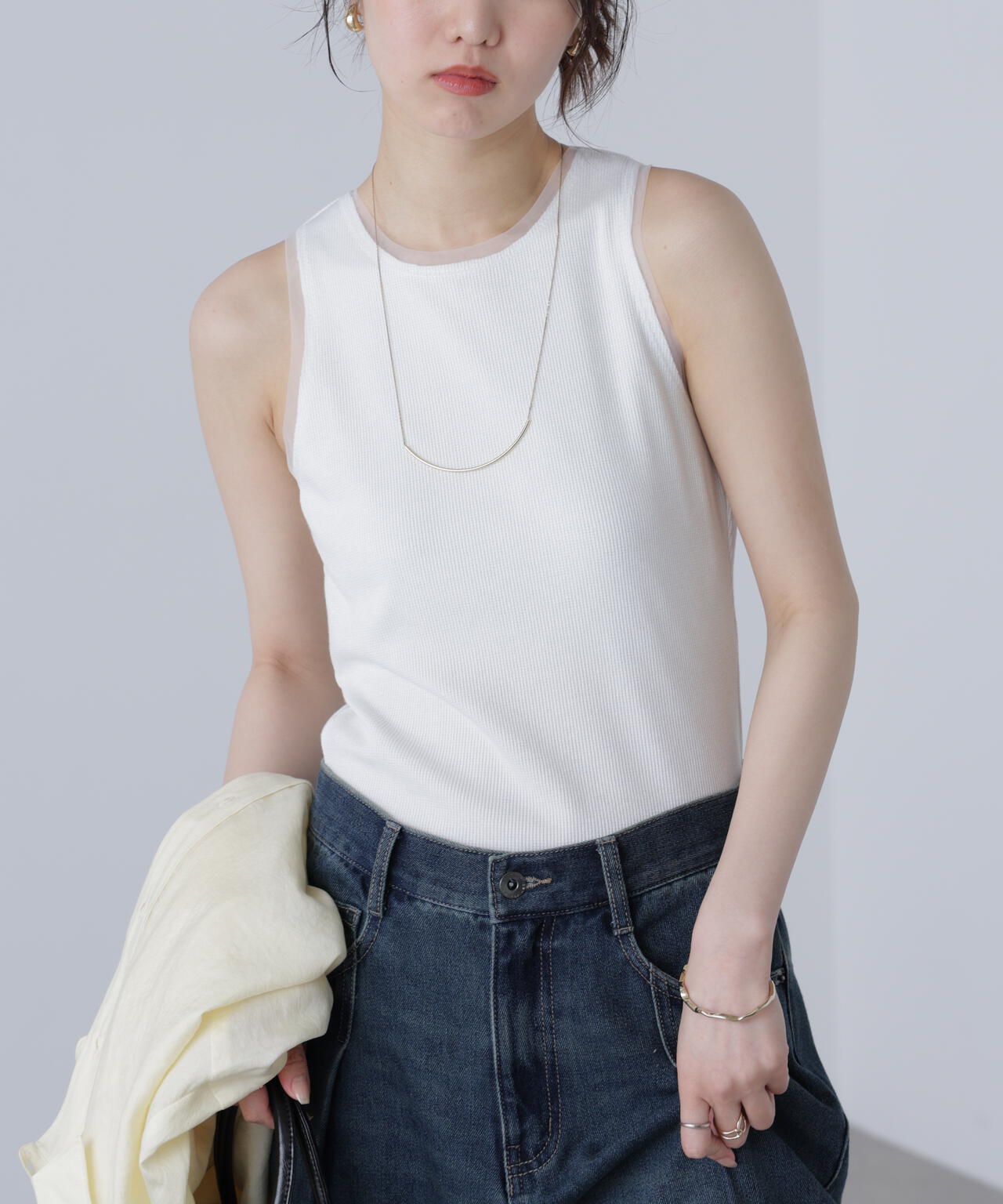 ［MFM］カップ付アメスリチュールラメタンク