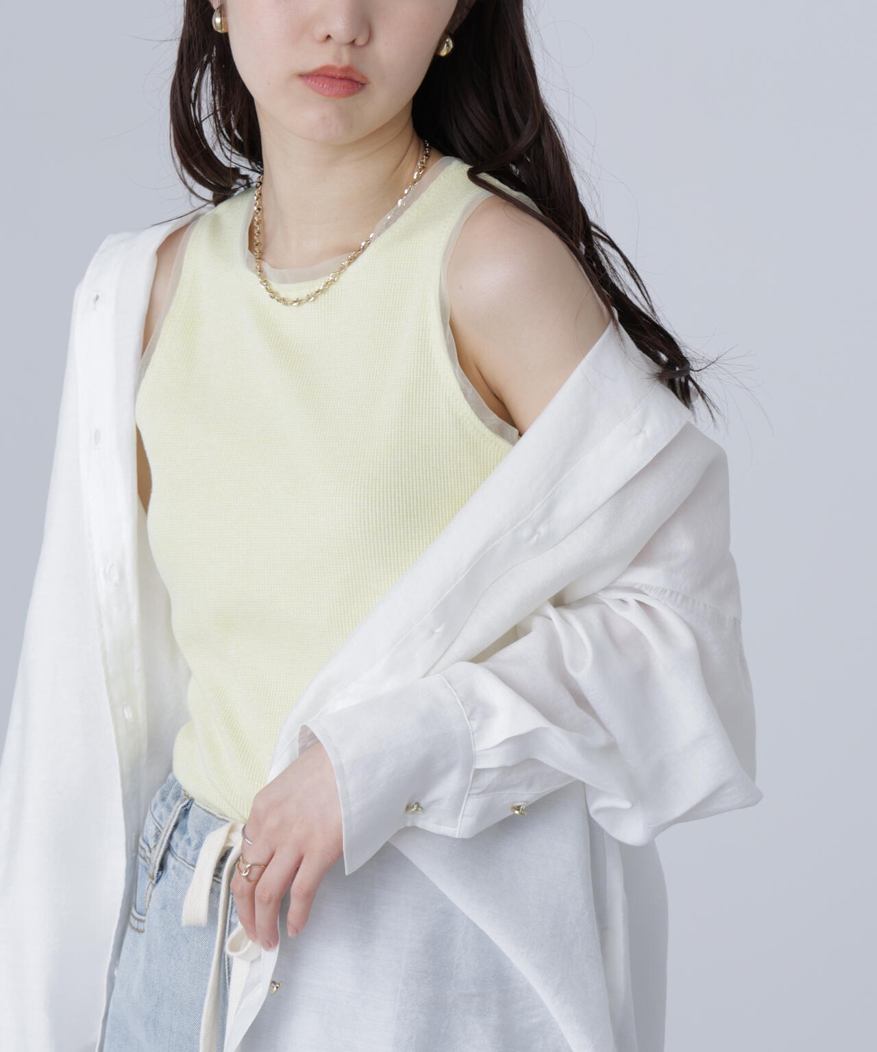 ［MFM］カップ付アメスリチュールラメタンク