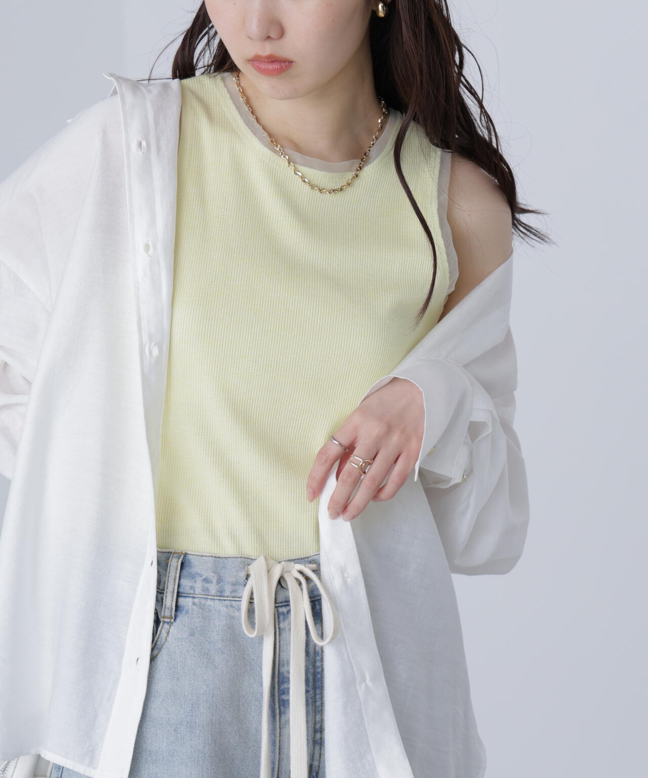 ［MFM］カップ付アメスリチュールラメタンク