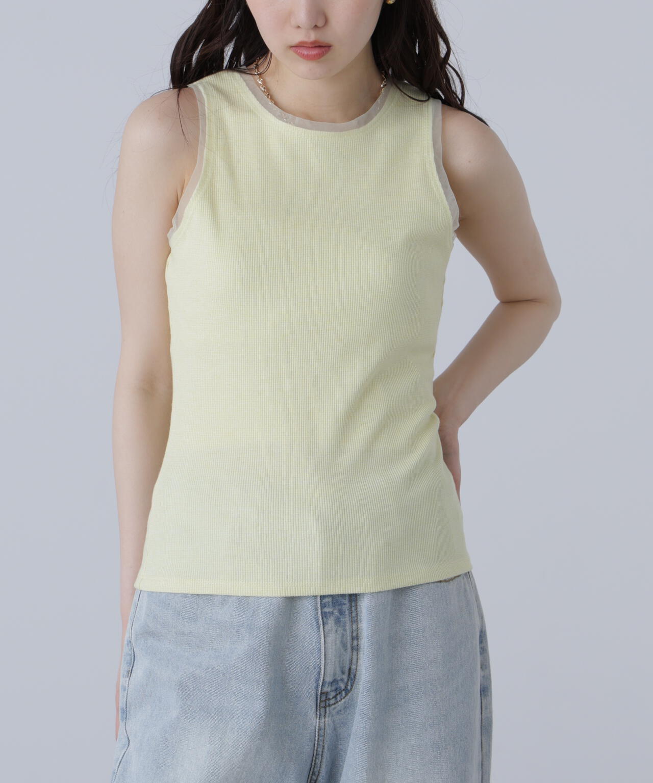 ［MFM］カップ付アメスリチュールラメタンク