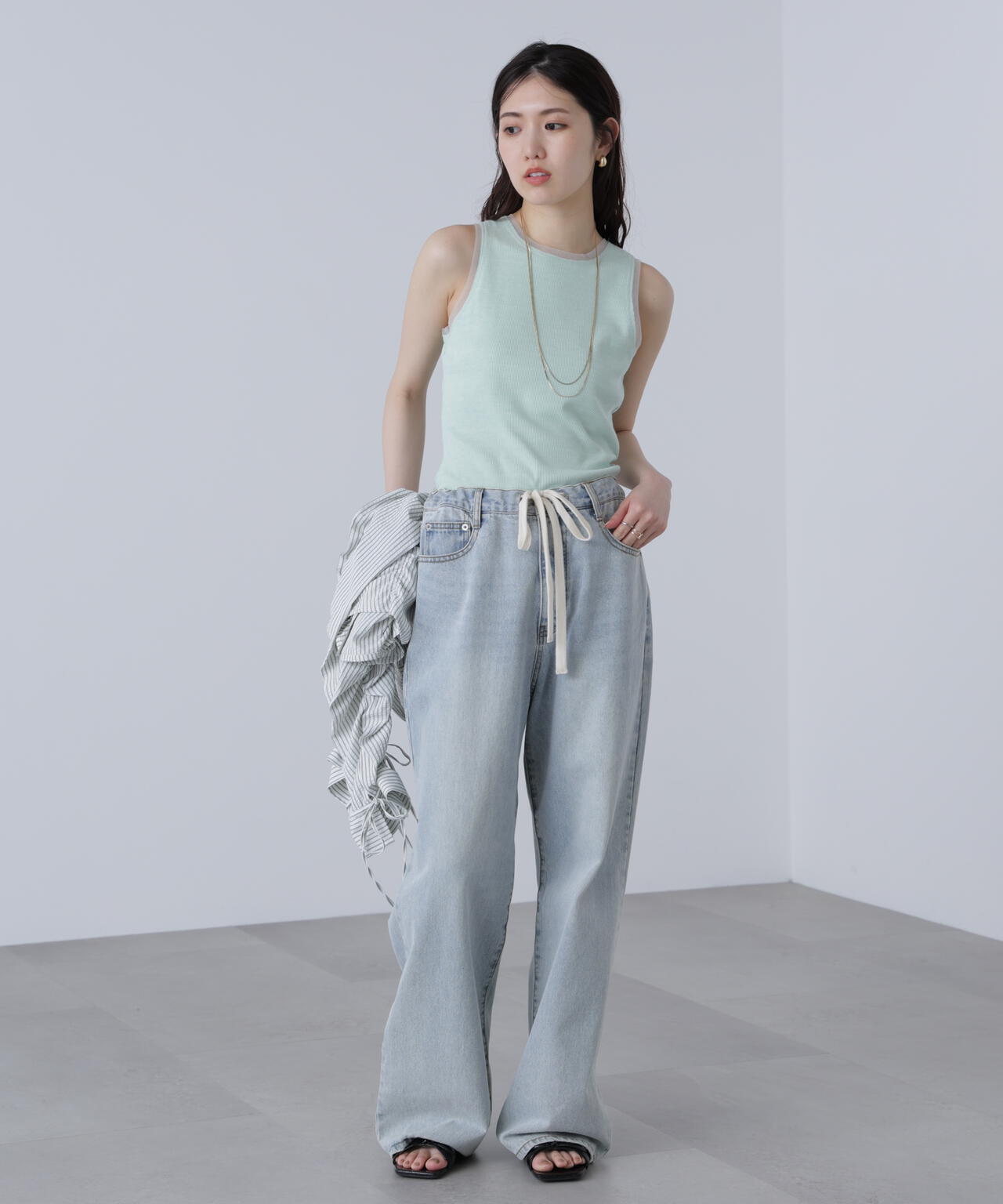 ［MFM］カップ付アメスリチュールラメタンク