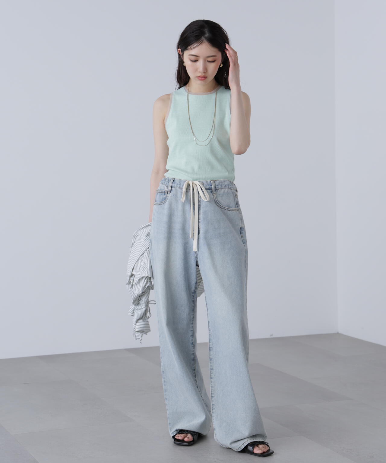 ［MFM］カップ付アメスリチュールラメタンク