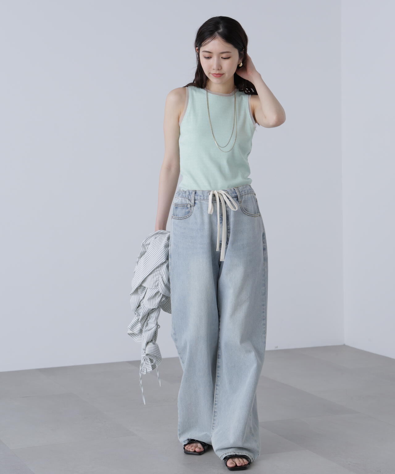 ［MFM］カップ付アメスリチュールラメタンク