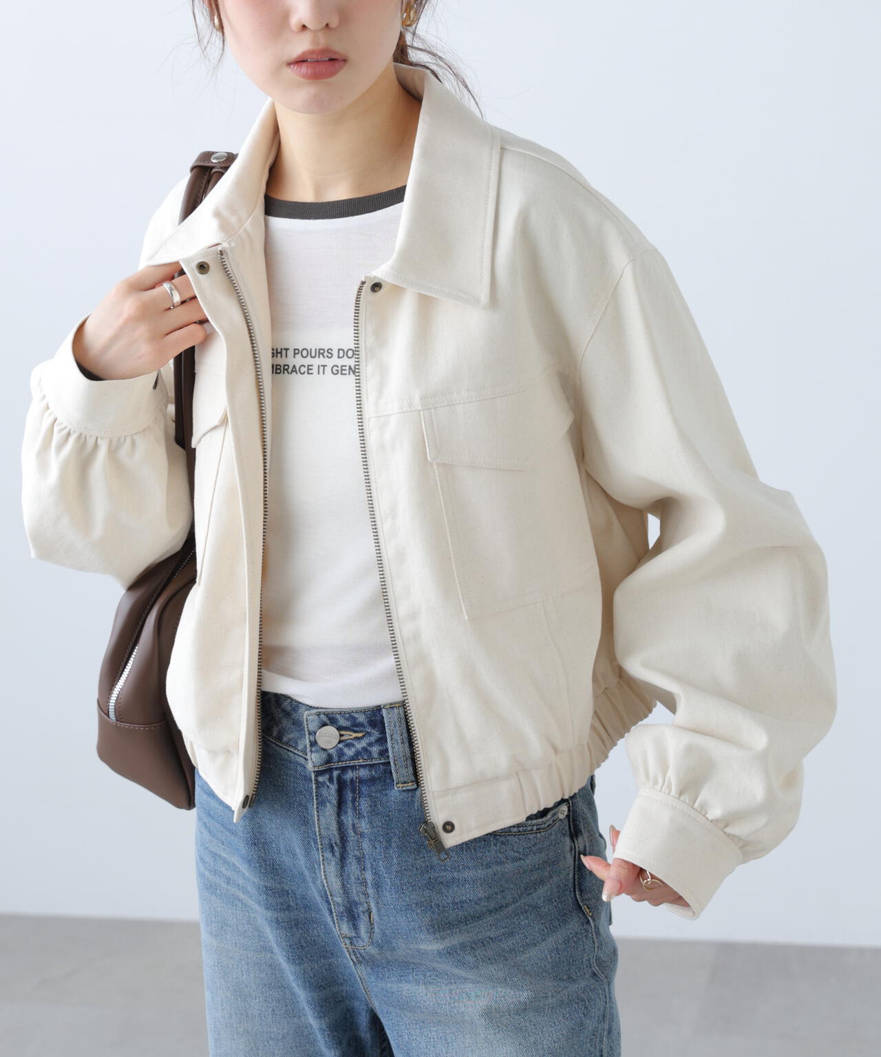 〈セットアップ対応〉ショート丈ブルゾン