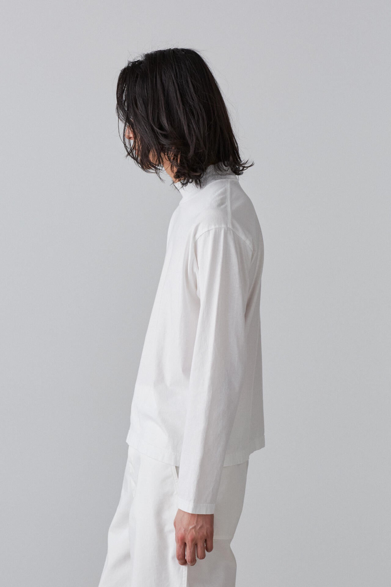 Ｙ / ORGANIC COTTON JERSEY MOCK NECK L/S T